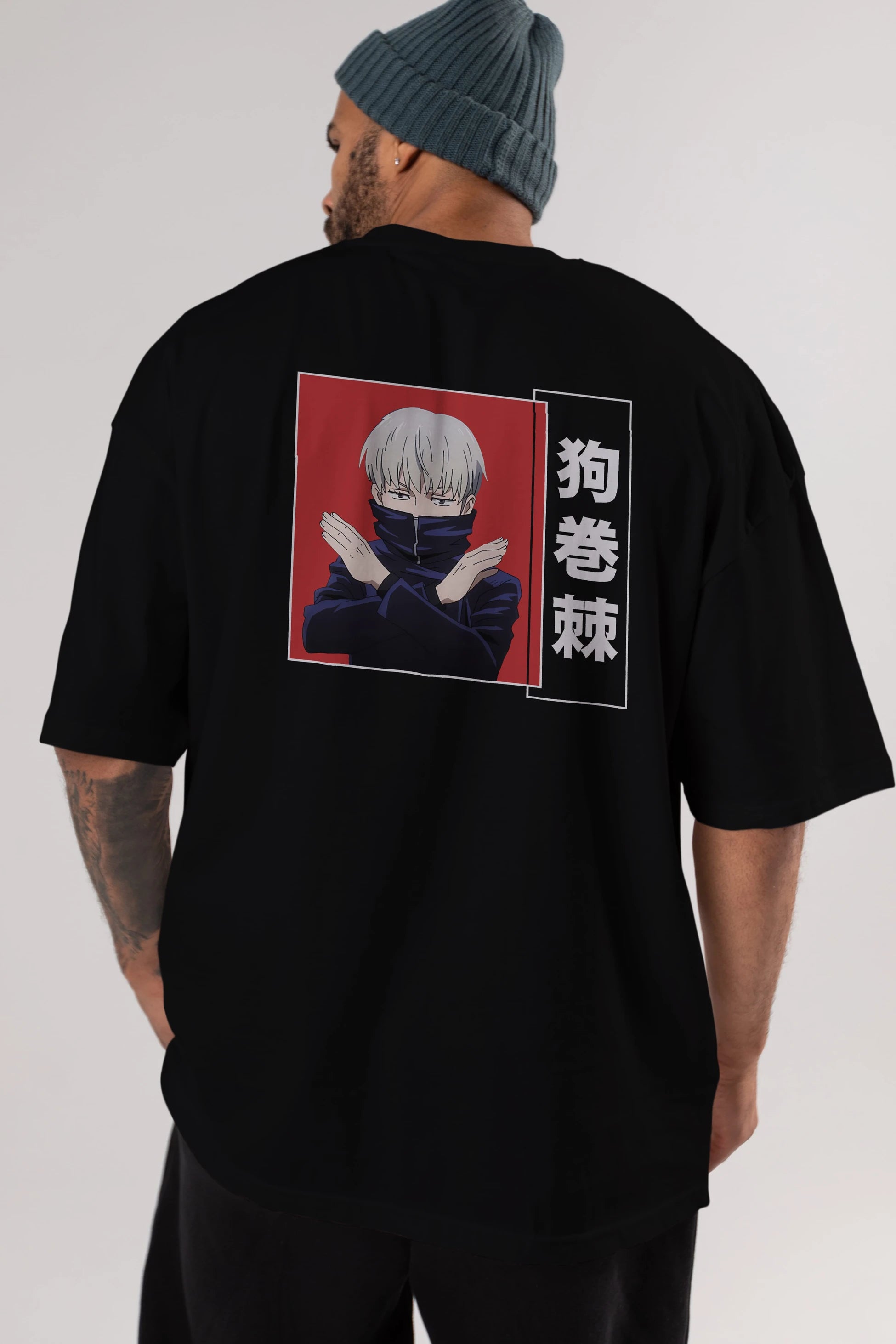 Toge Inumaki Anime Arka Baskılı Oversize t-shirt Erkek Kadın Unisex