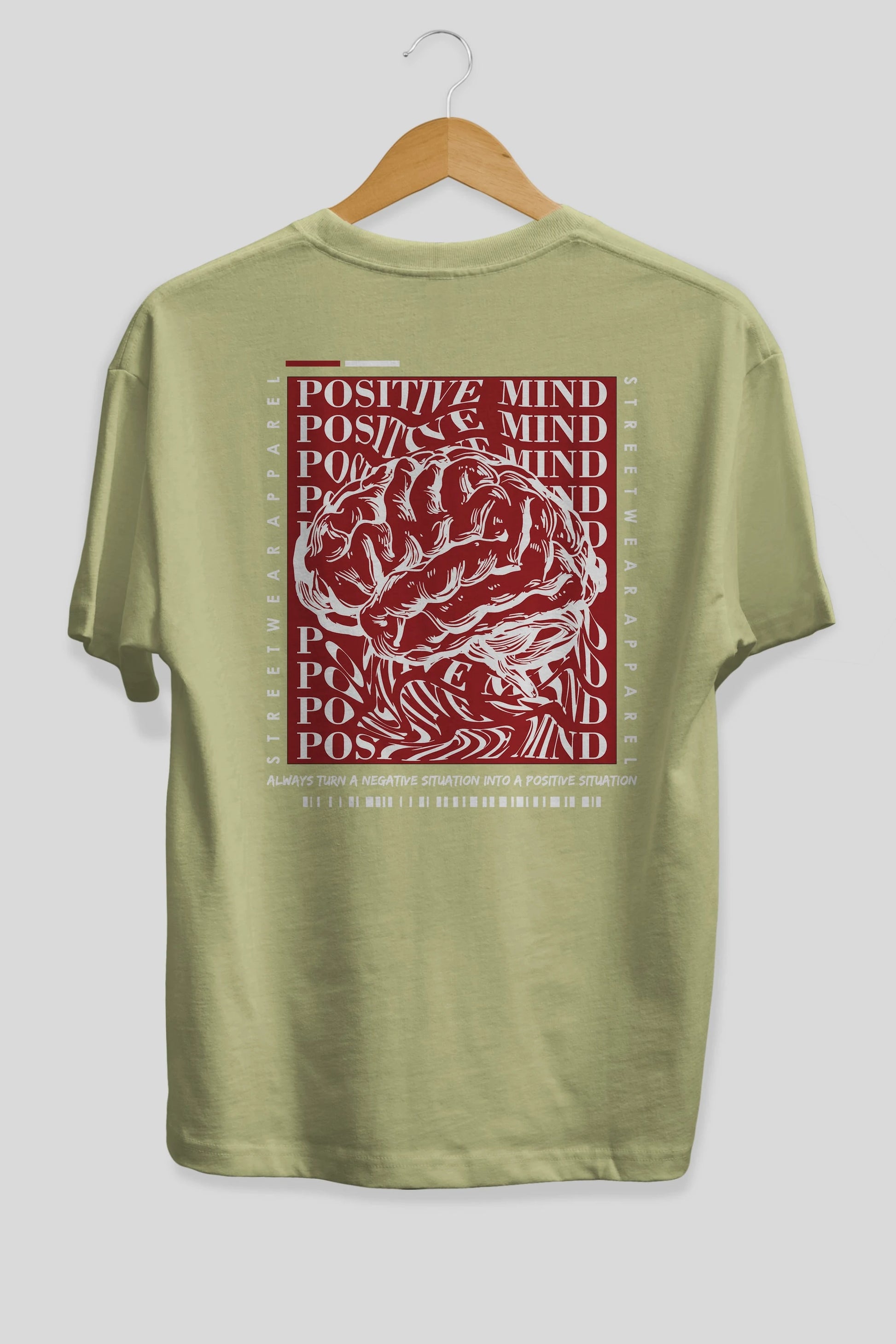 Positive Mind Arka Baskılı Oversize t-shirt Erkek Kadın Unisex
