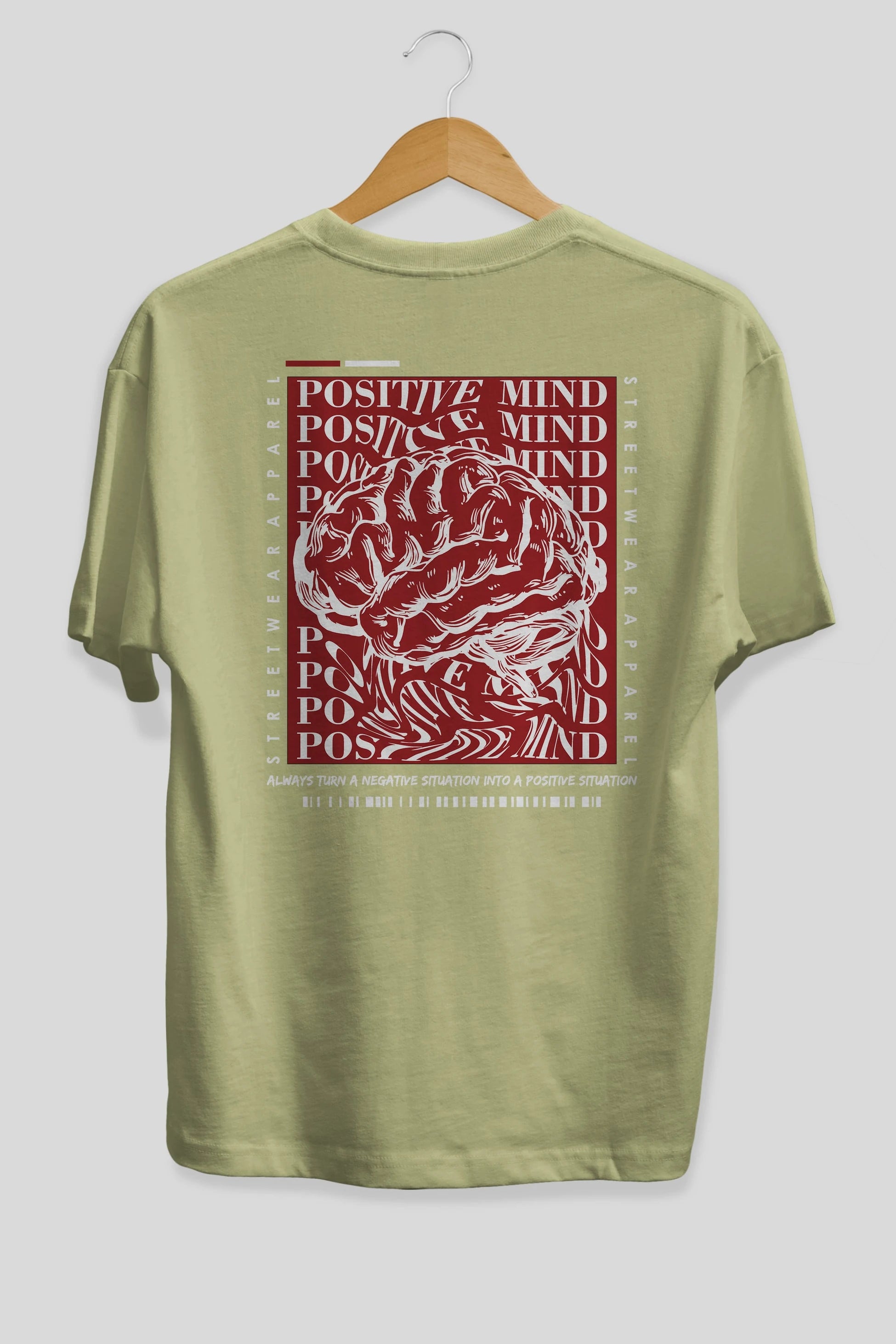Positive Mind Arka Baskılı Oversize t-shirt Erkek Kadın Unisex