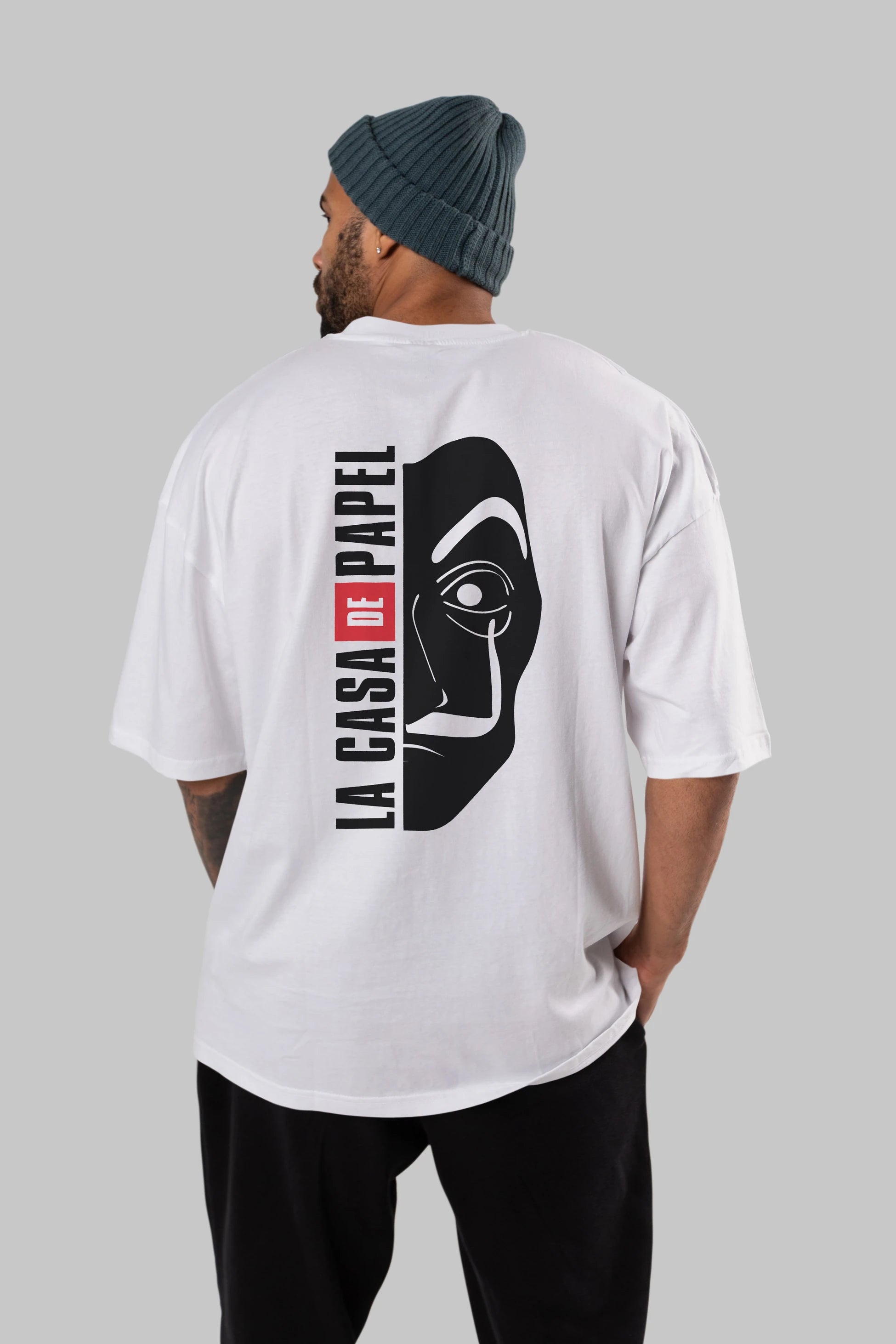 La Casa De Papel (3) Arka Baskılı Oversize t-shirt Erkek Kadın Unisex %100 Pamuk Bisiklet Yaka tişort
