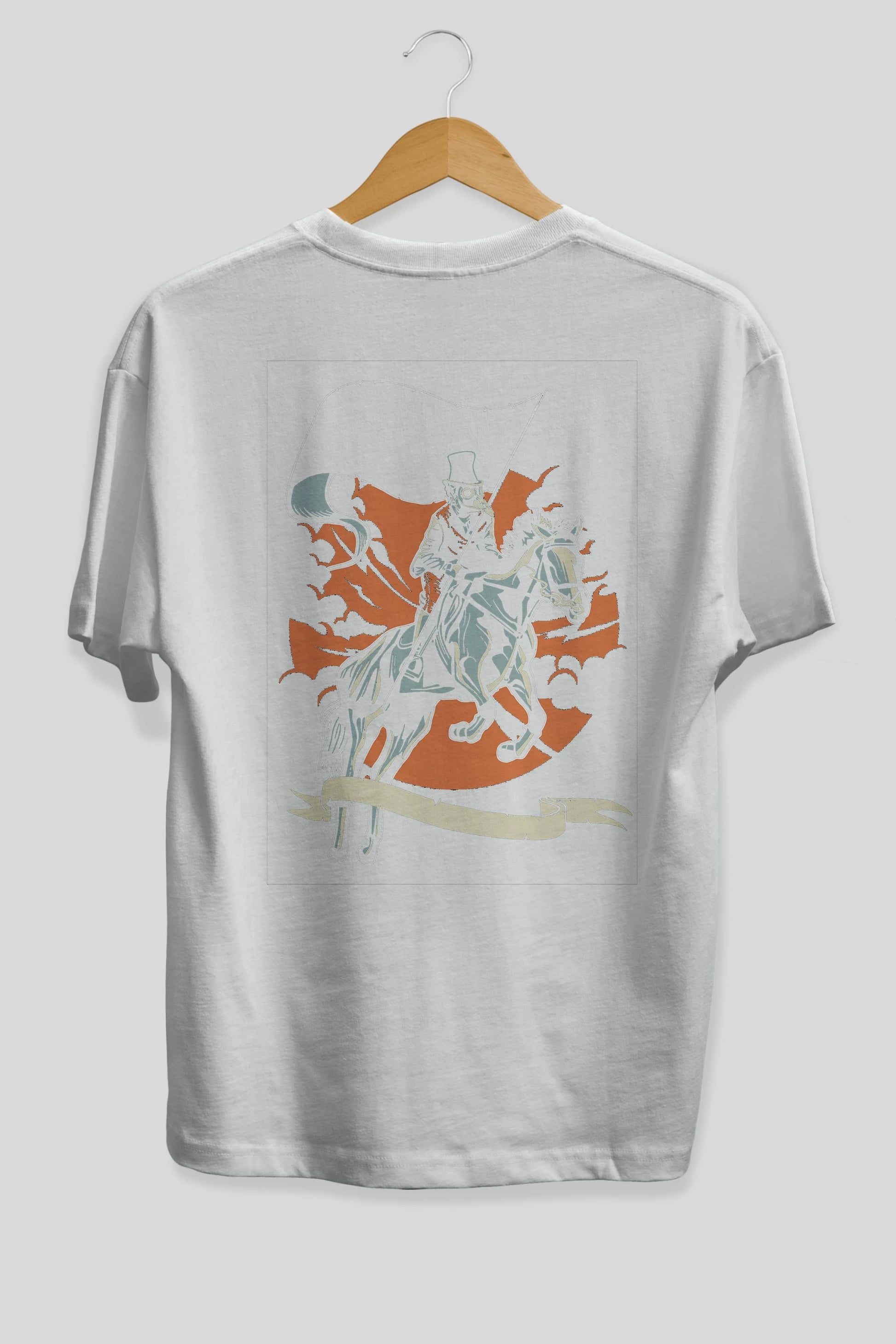 Plague Doctor Arka Baskılı Oversize t-shirt Erkek Kadın Unisex %100 Pamuk