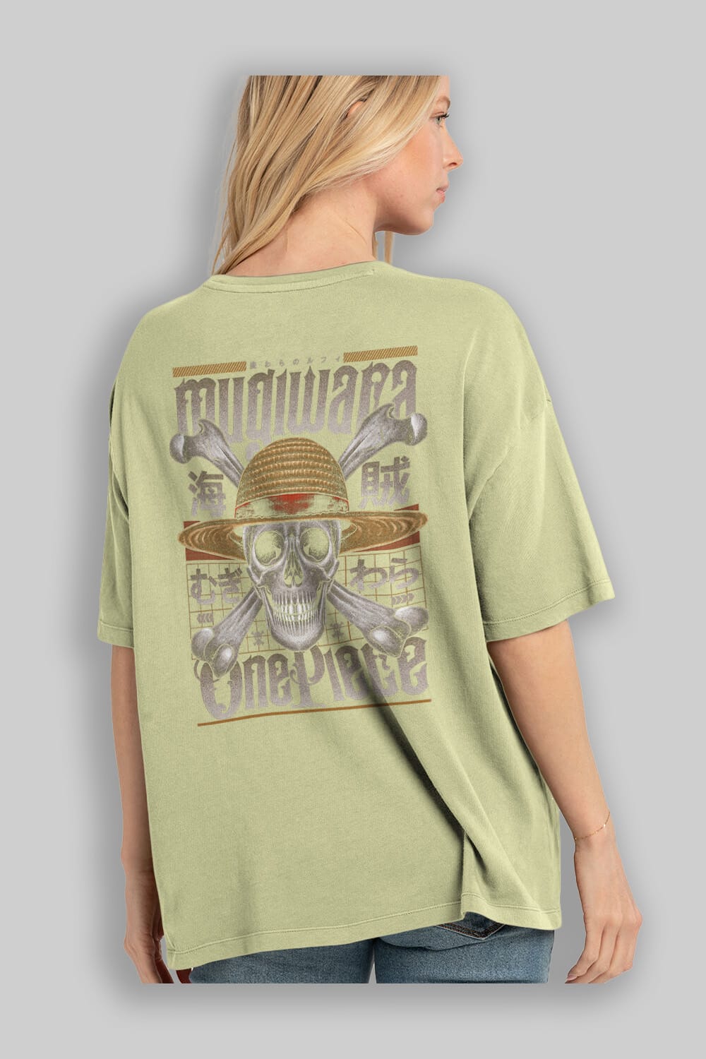 ONE PIECE (2) Anime Arka Baskılı Oversize t-shirt Erkek Kadın Unisex