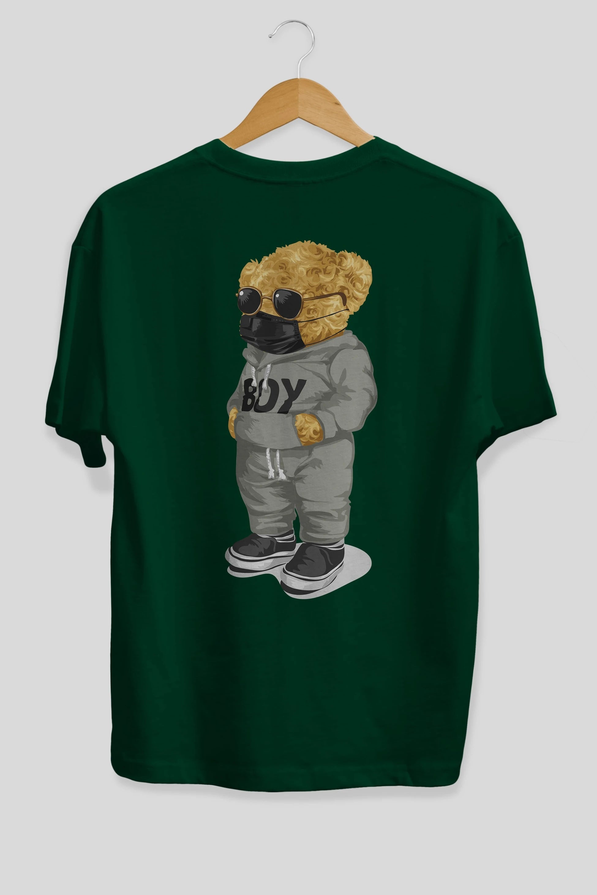 Teddy Bear Boy Arka Baskılı Oversize t-shirt Erkek Kadın Unisex %100 Pamuk