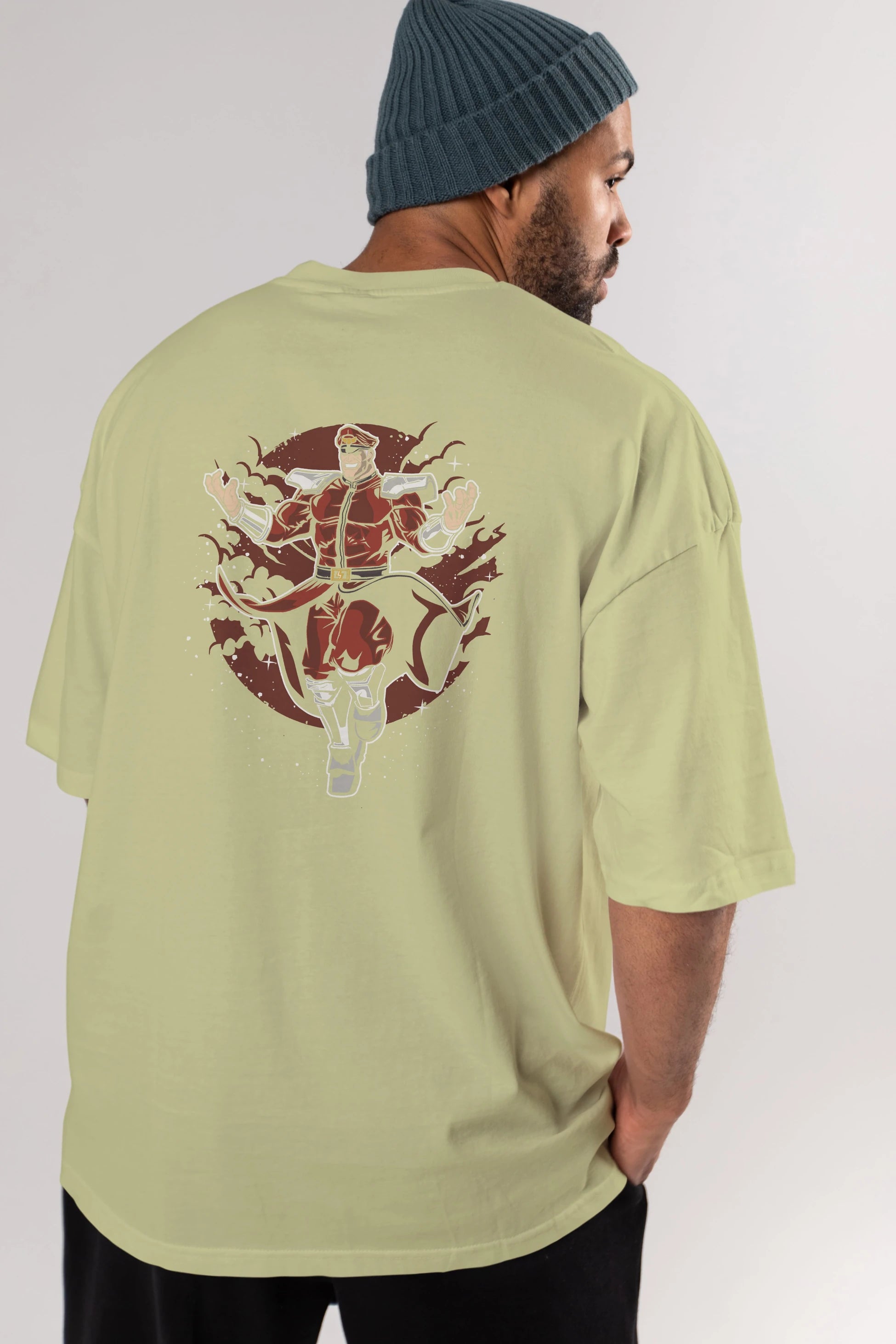 M BISON Arka Baskılı Oversize t-shirt Erkek Kadın Unisex %100 Pamuk