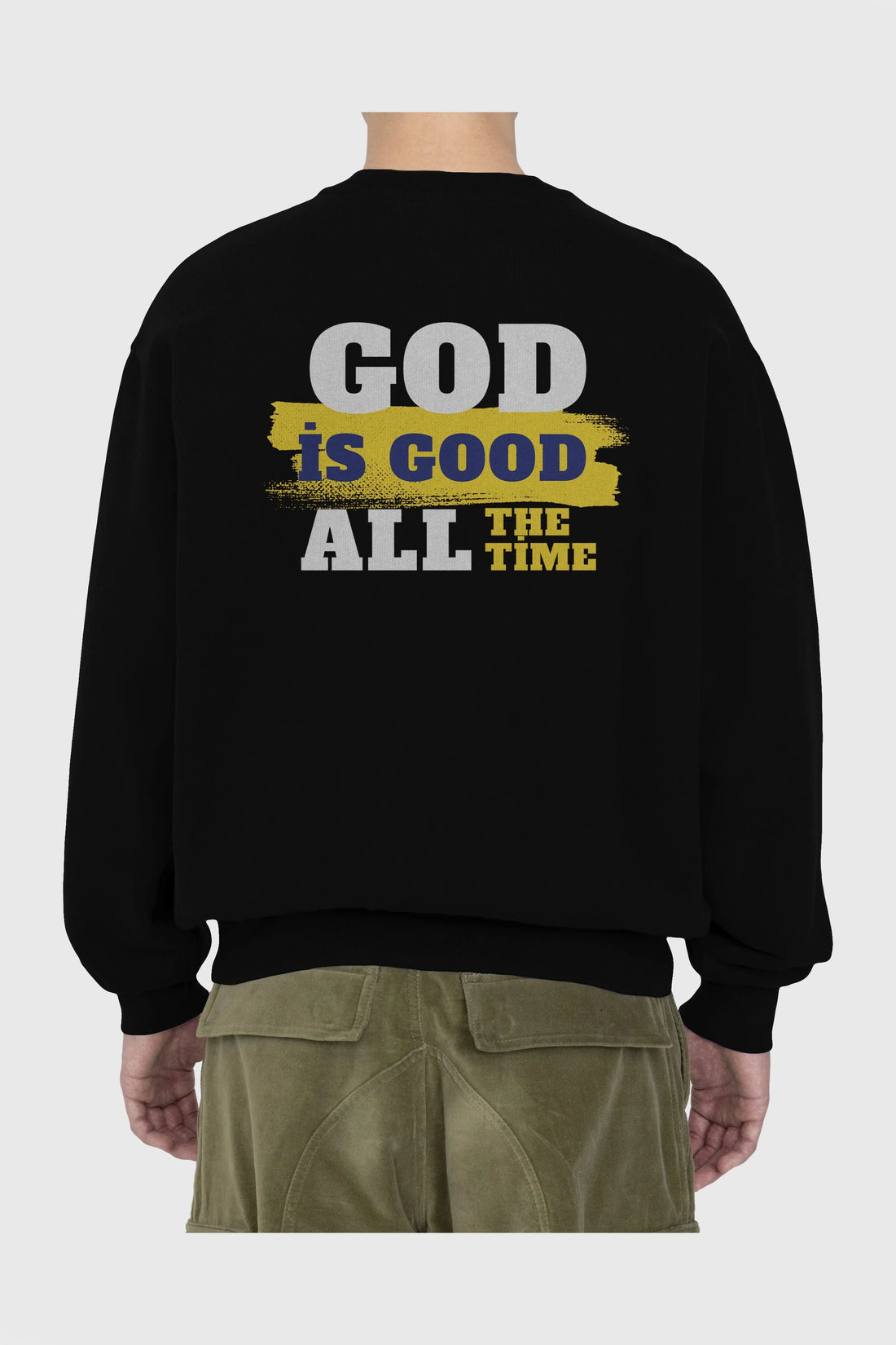 God is Good Yazılı Arka Baskılı Oversize Sweatshirt Erkek Kadın Unisex