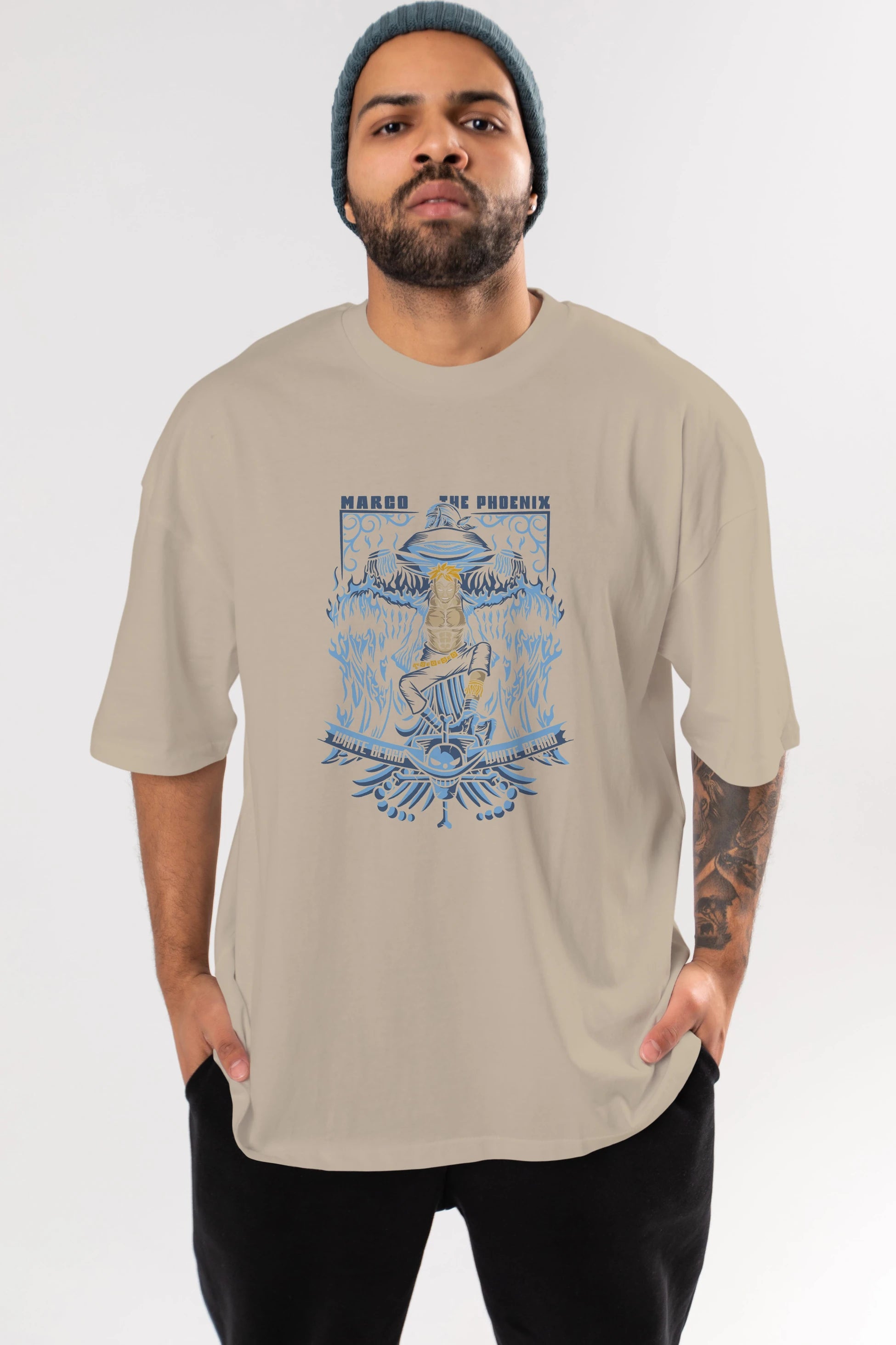 Marco the Phoenix Anime Ön Baskılı Oversize t-shirt Erkek Kadın Unisex