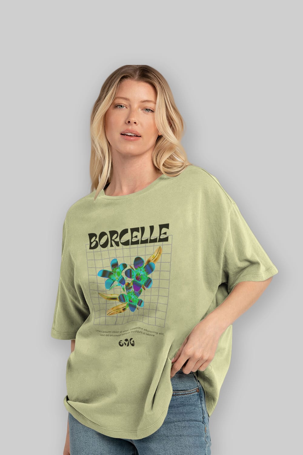 Borcelle Streetwear Ön Baskılı Oversize t-shirt Erkek Kadın Unisex
