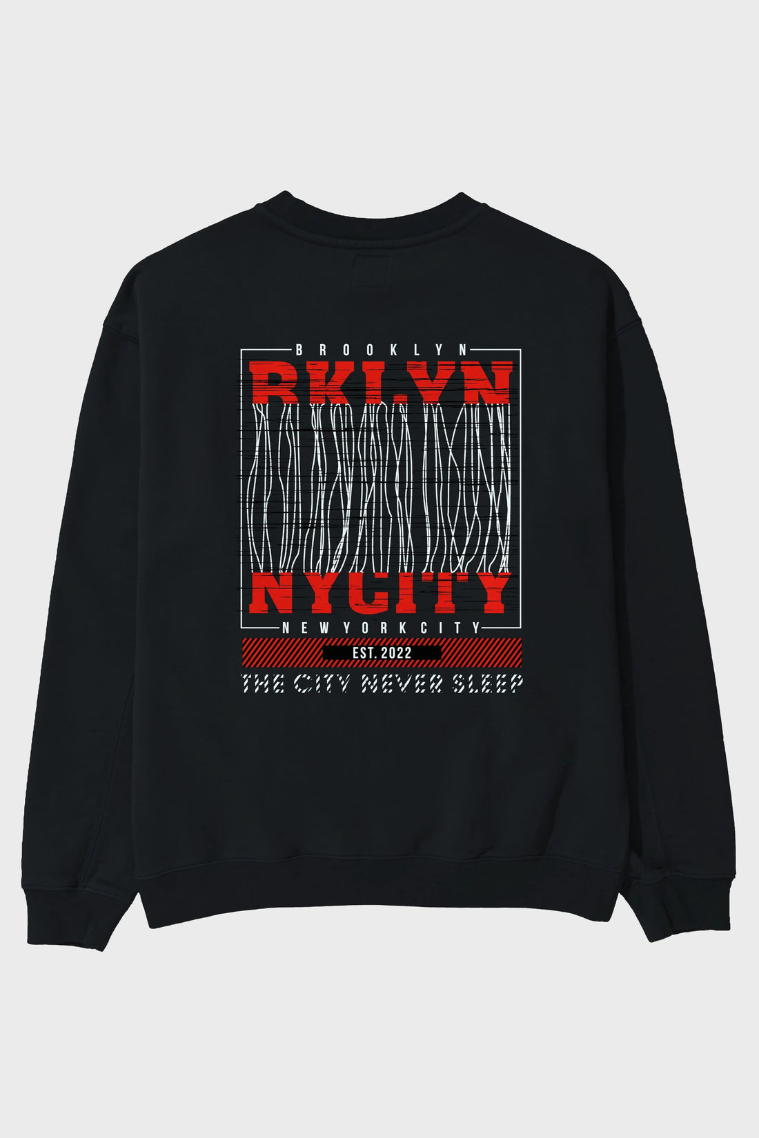 Brooklyn New York City Arka Baskılı Oversize Sweatshirt Erkek Kadın Unisex