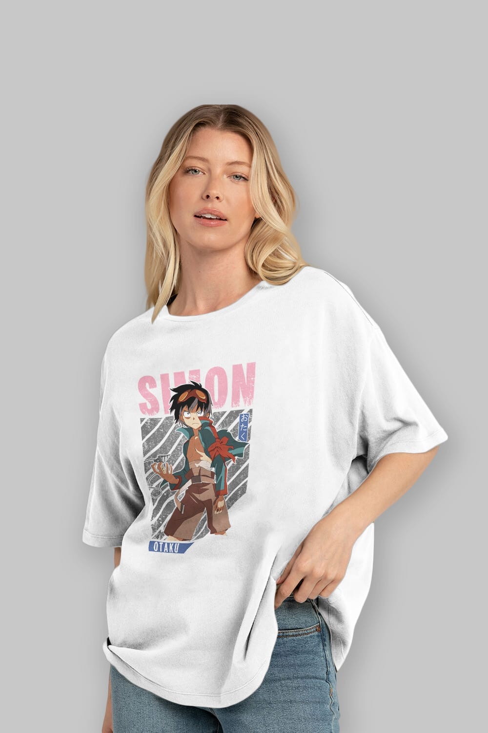 Simon 5 Anime Ön Baskılı Oversize t-shirt %100 pamuk Erkek Kadın Unisex