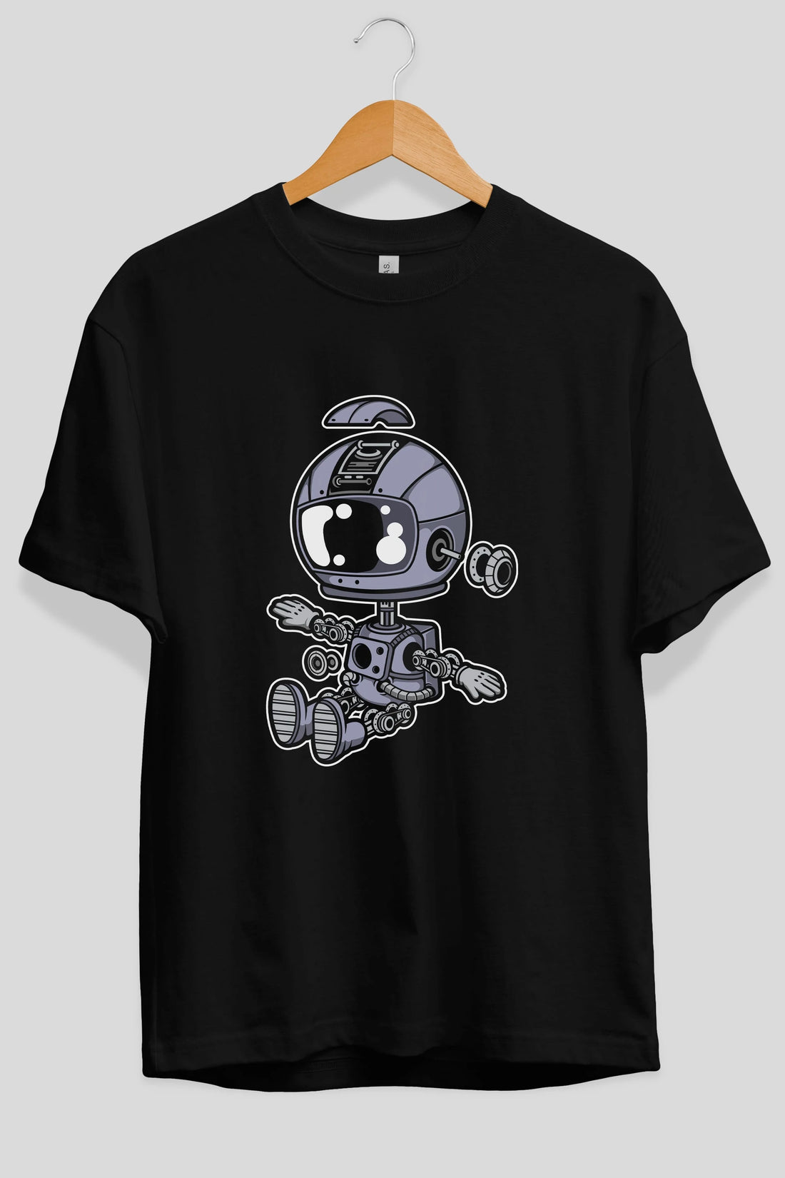 Astronaut Robot Ön Baskılı Oversize t-shirt Erkek Kadın Unisex