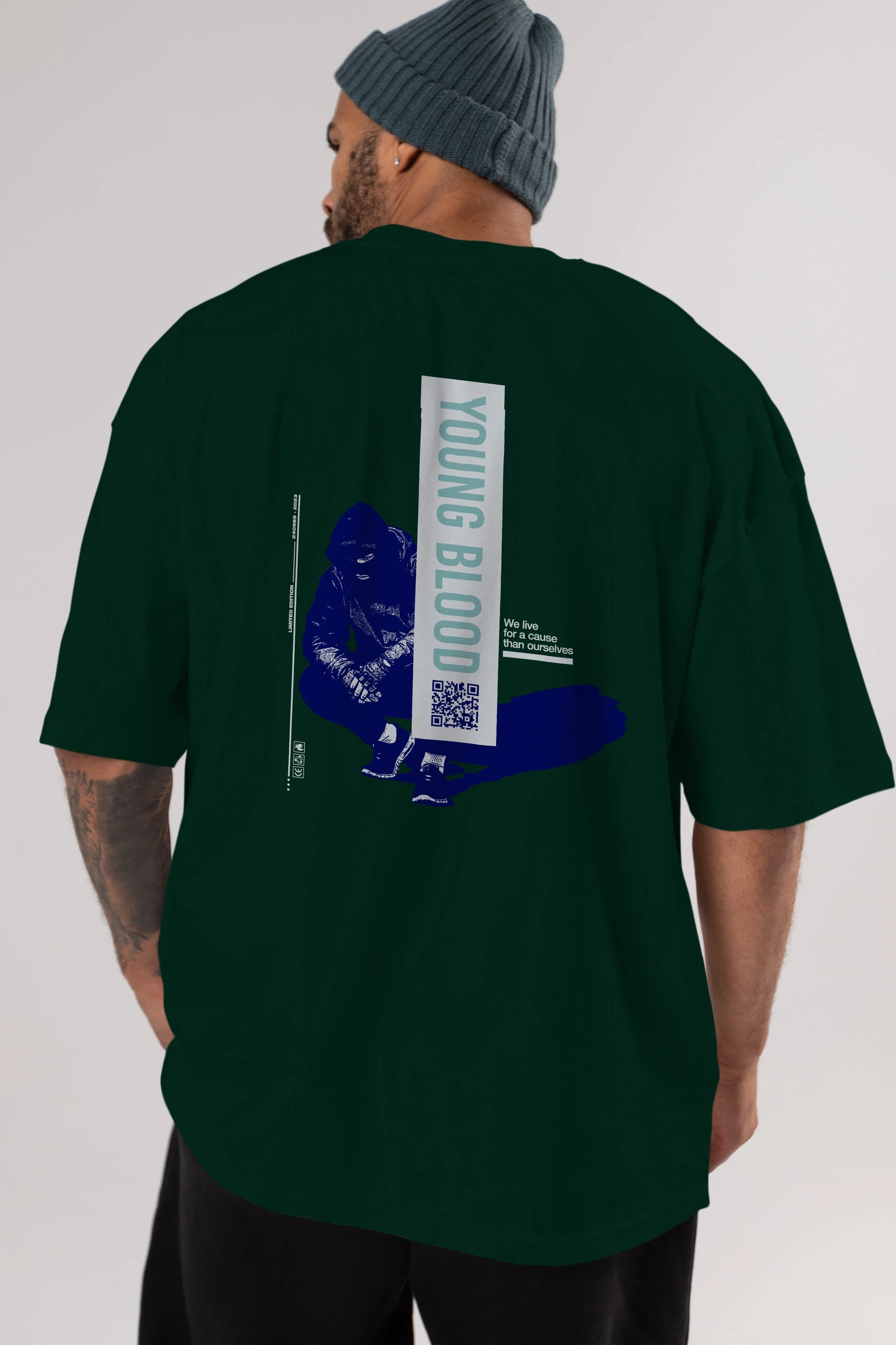 Young Blood Arka Baskılı Oversize t-shirt Erkek Kadın Unisex