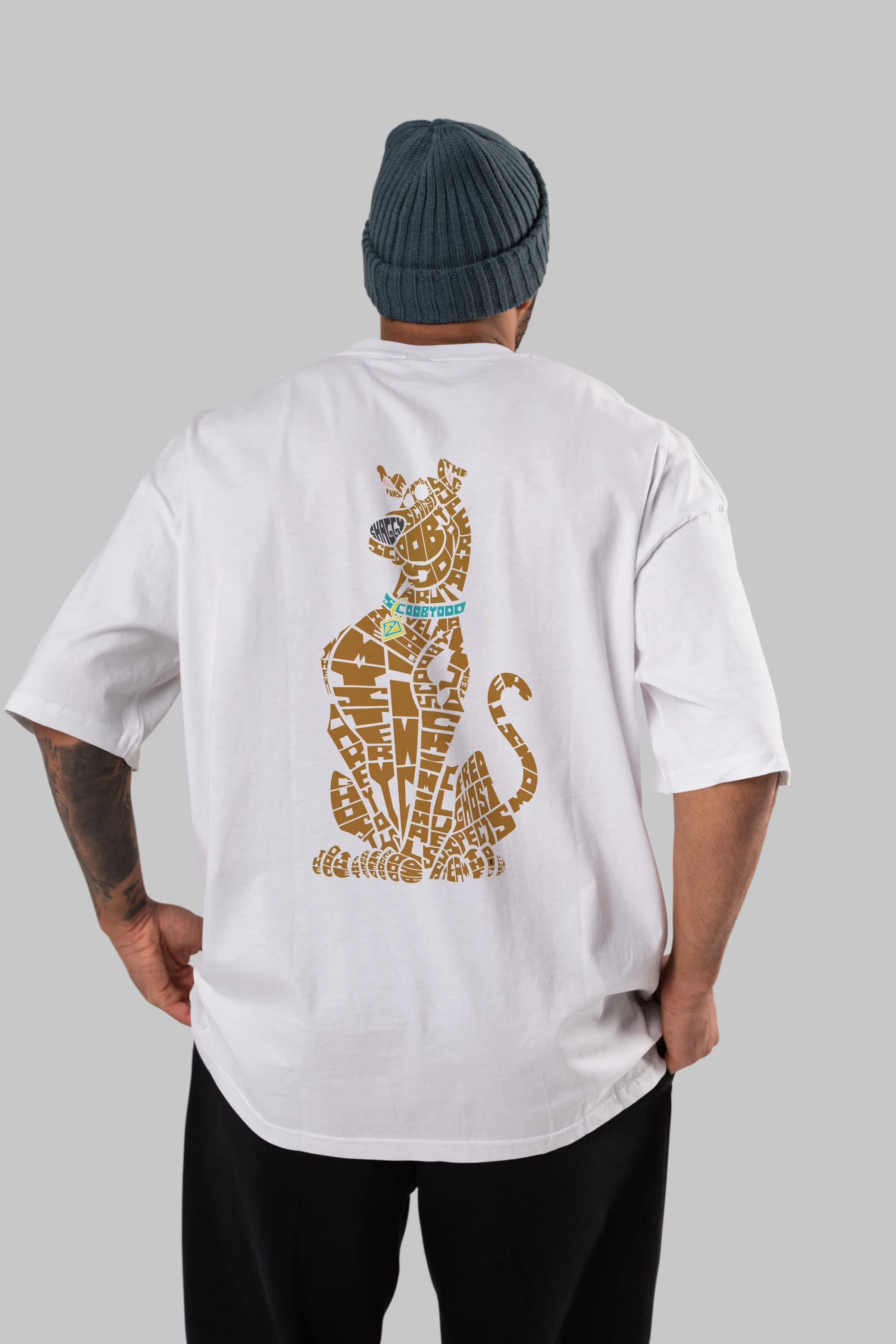 Scooby Doo Arka Baskılı Oversize t-shirt %100 pamuk Erkek Kadın Unisex