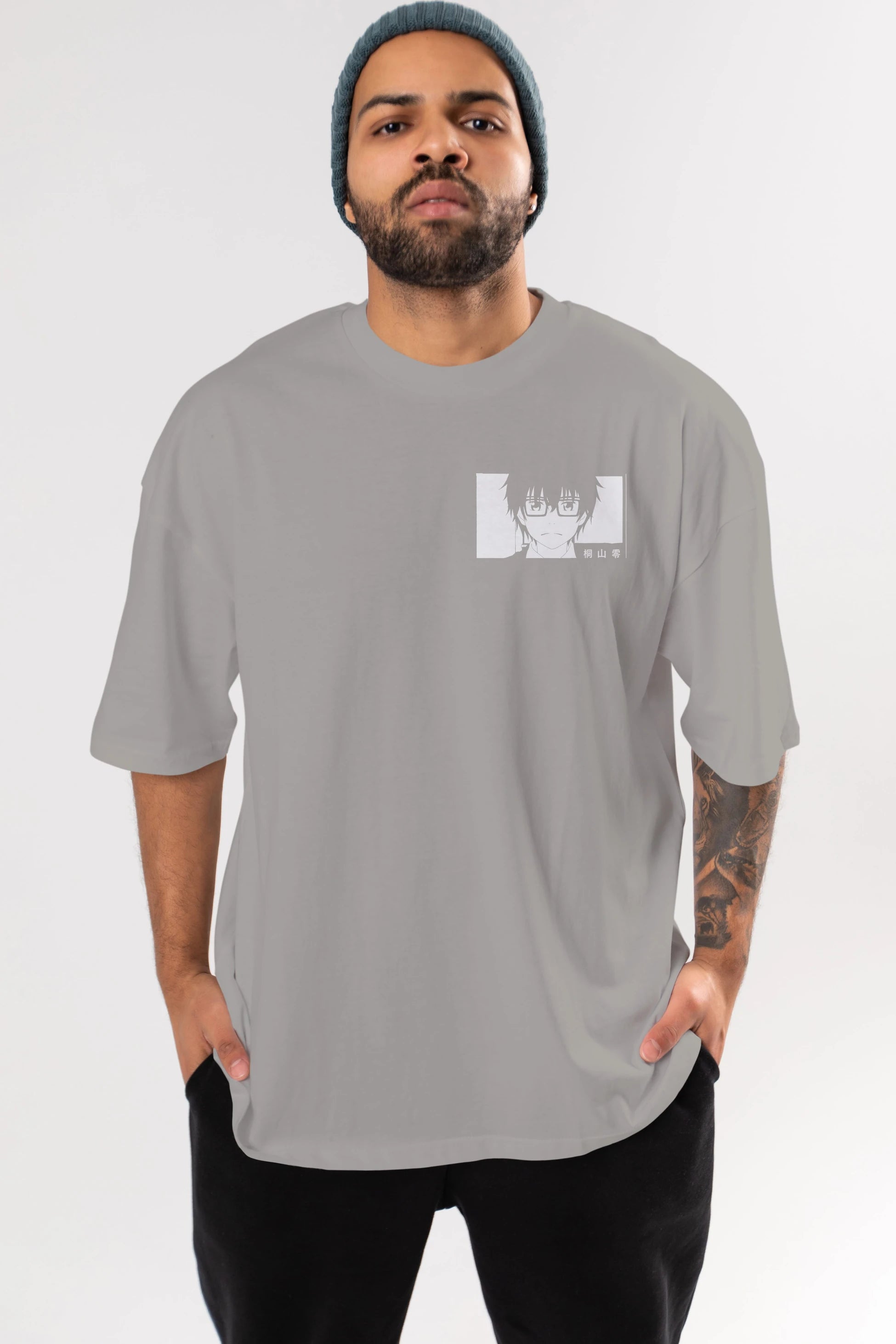 Rei Kiriyama 3 Ön Sol Baskılı Oversize t-shirt Erkek Kadın Unisex %100 Pamuk Bisiklet Yaka tişort