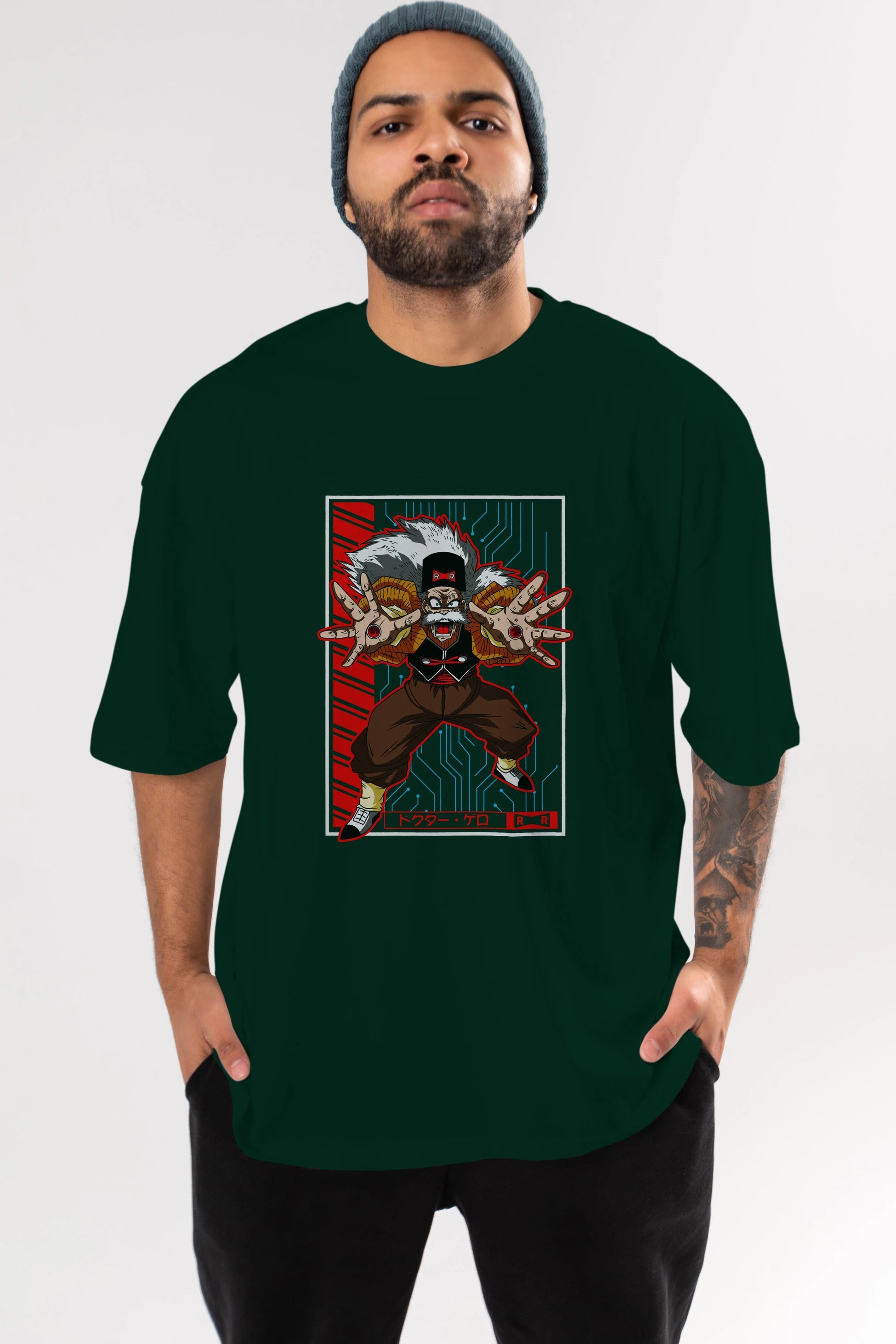 DragonBall DrMakigero Anime Ön Baskılı Oversize t-shirt %100 pamuk Erkek Kadın Unisex
