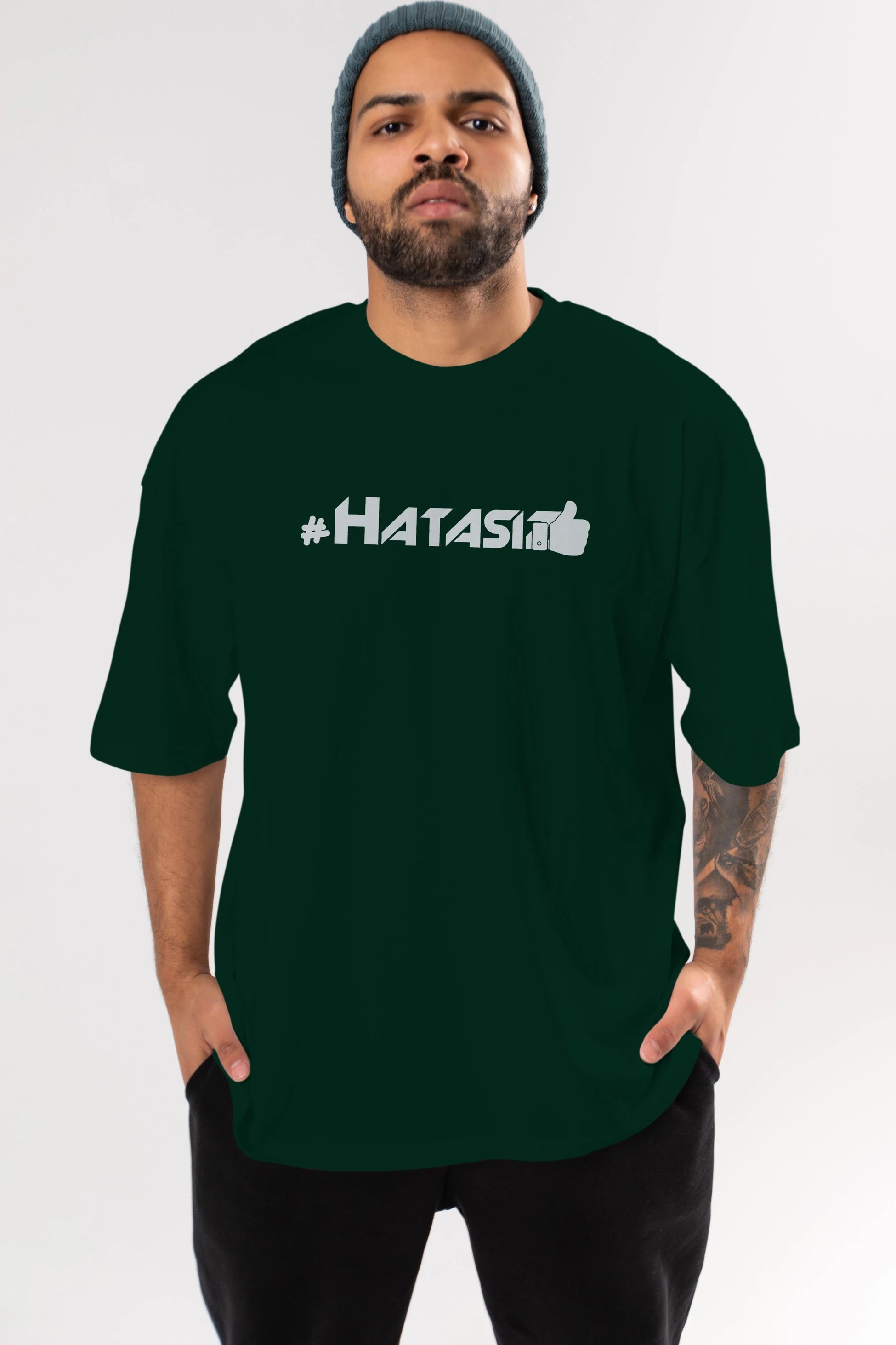 Hatasız Ön Baskılı Oversize t-shirt %100 pamuk Erkek Kadın Unisex