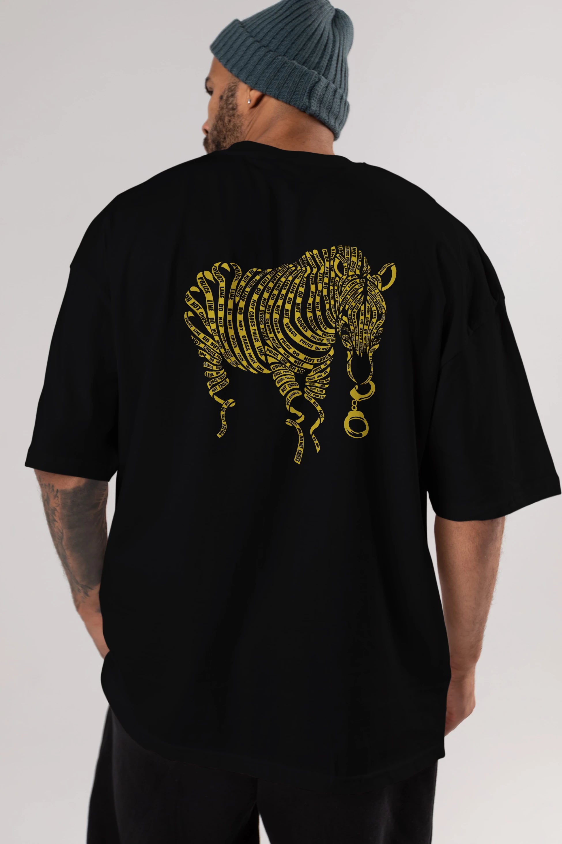 Nature of Crime Arka Baskılı Oversize t-shirt %100 pamuk Erkek Kadın Unisex