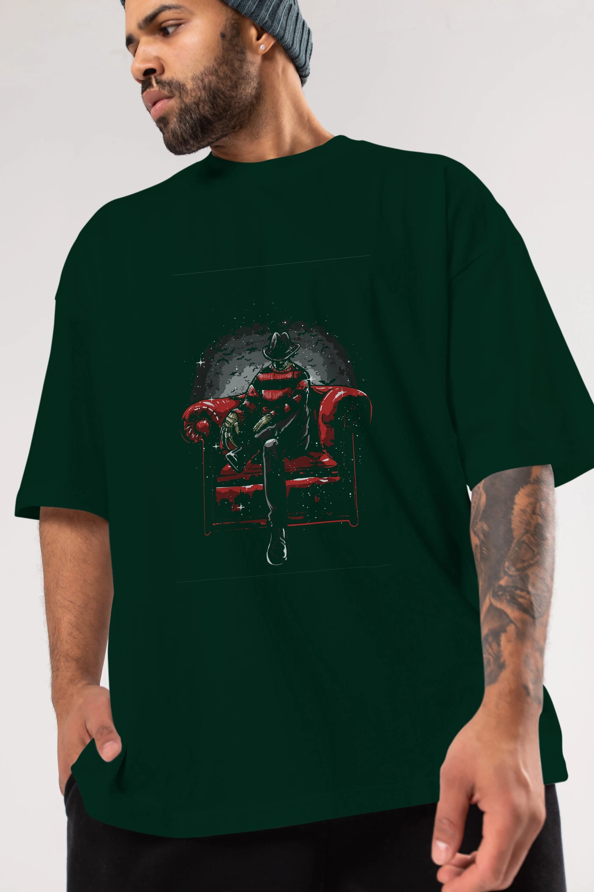 Nightmare Side Ön Baskılı Oversize t-shirt Erkek Kadın Unisex %100 Pamuk tişort