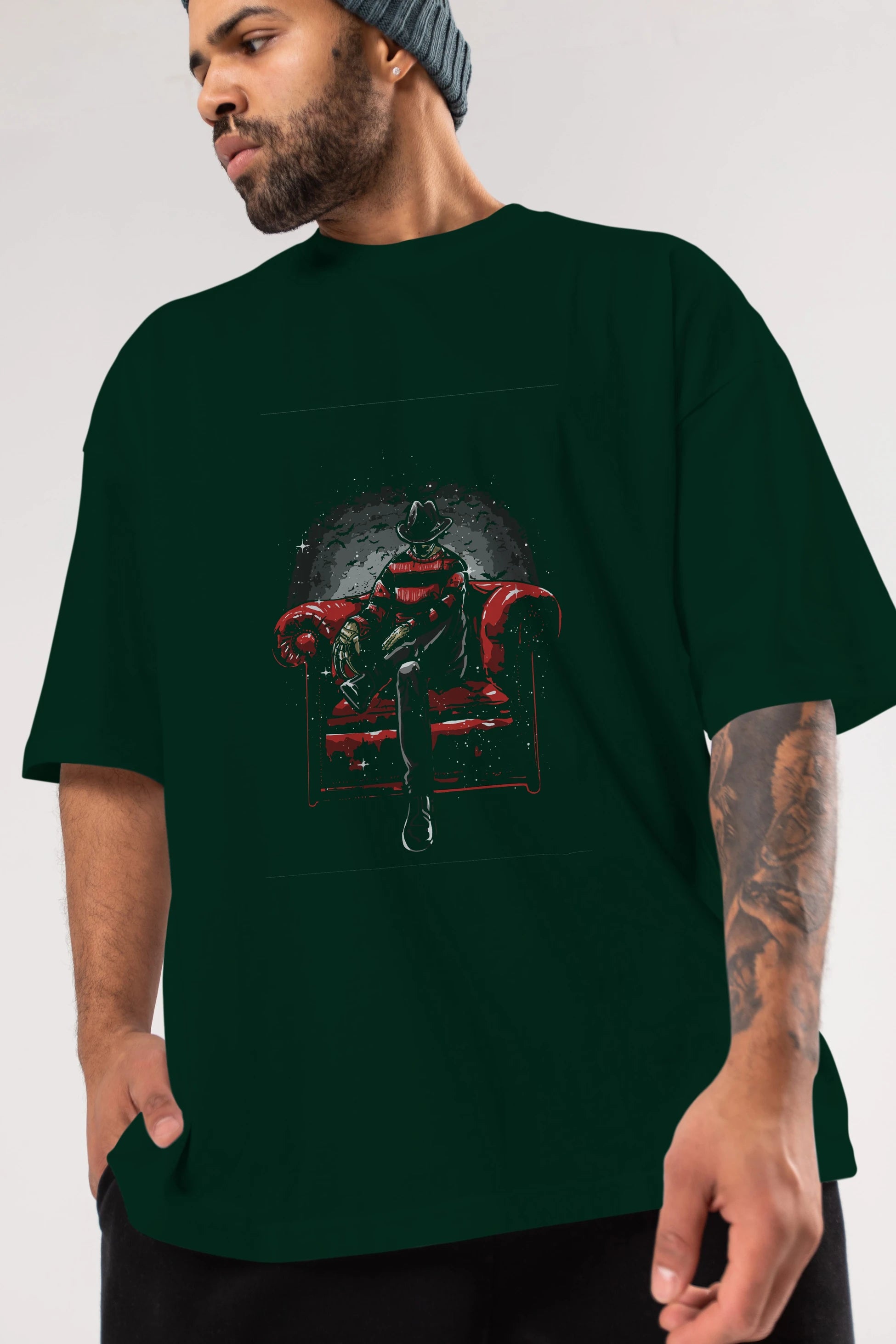 Nightmare Side Ön Baskılı Oversize t-shirt Erkek Kadın Unisex %100 Pamuk tişort