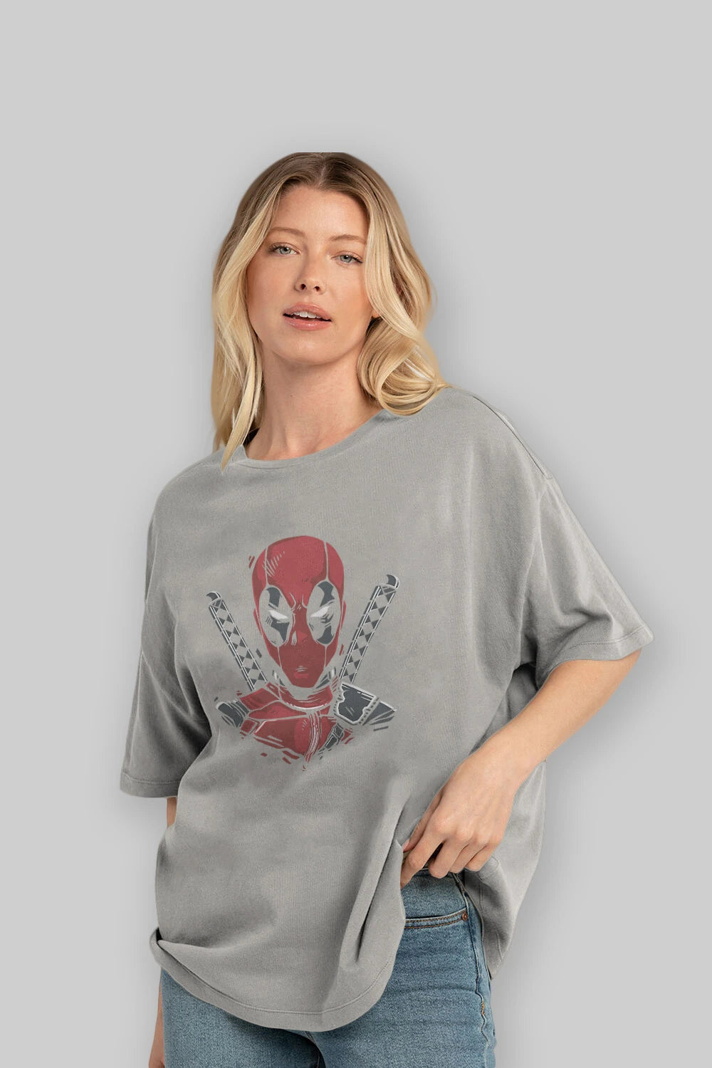 Deadpool (4) Ön Baskılı Oversize t-shirt Erkek Kadın Unisex %100 Pamuk Bisiklet Yaka tişort