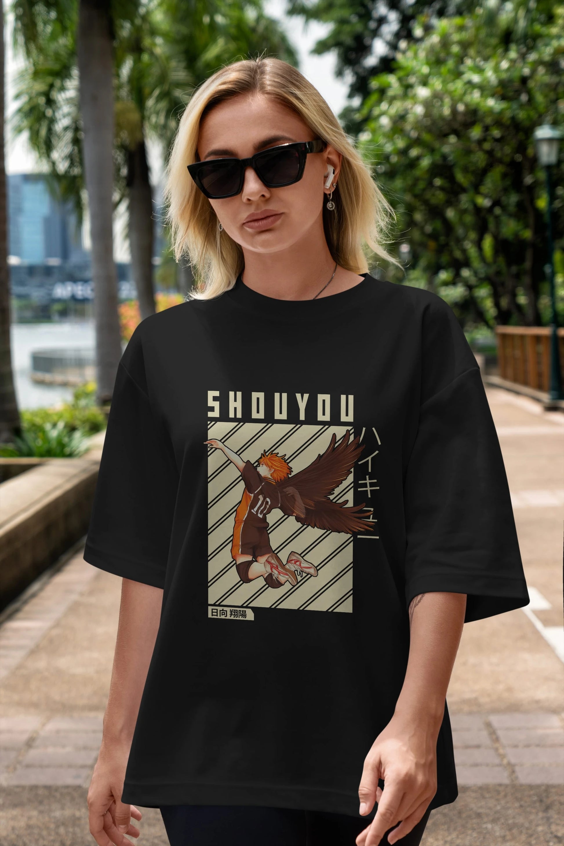 Shouyou Hinata 3 Anime Ön Baskılı Oversize t-shirt %100 pamuk Erkek Kadın Unisex