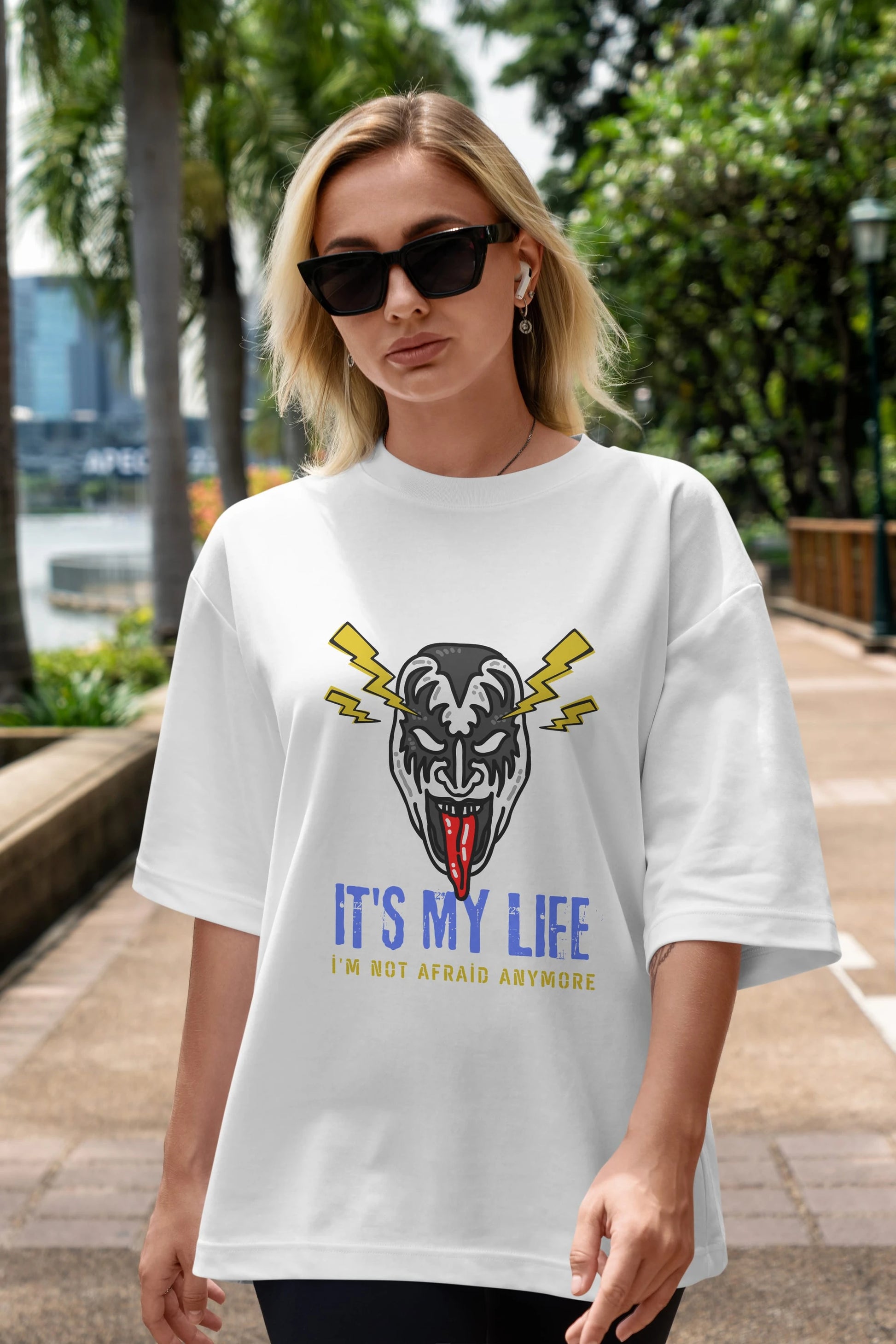 Its My Life Yazılı Ön Baskılı Oversize t-shirt Erkek Kadın Unisex