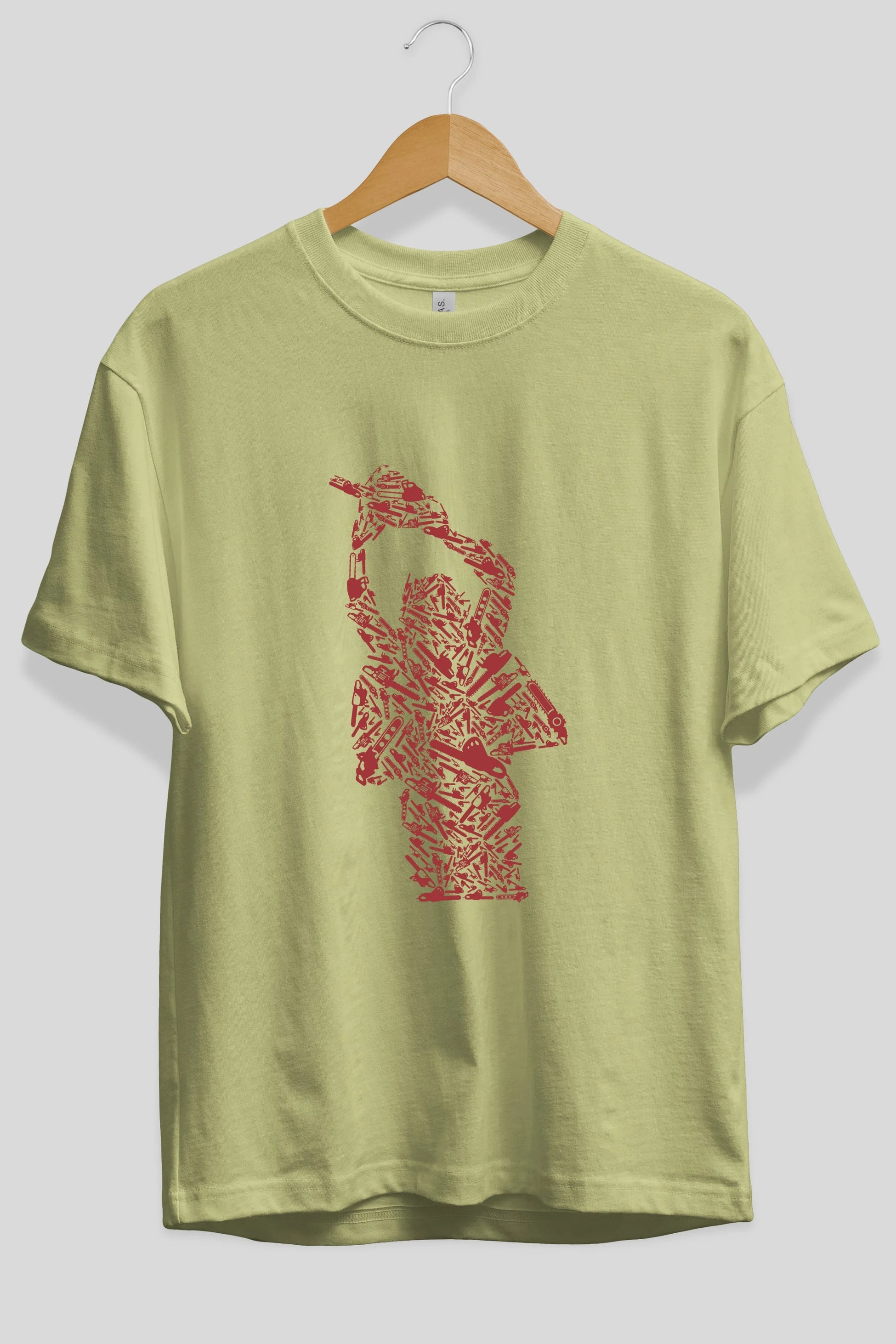 Chainsaw Ön Baskılı Oversize t-shirt %100 pamuk Erkek Kadın Unisex