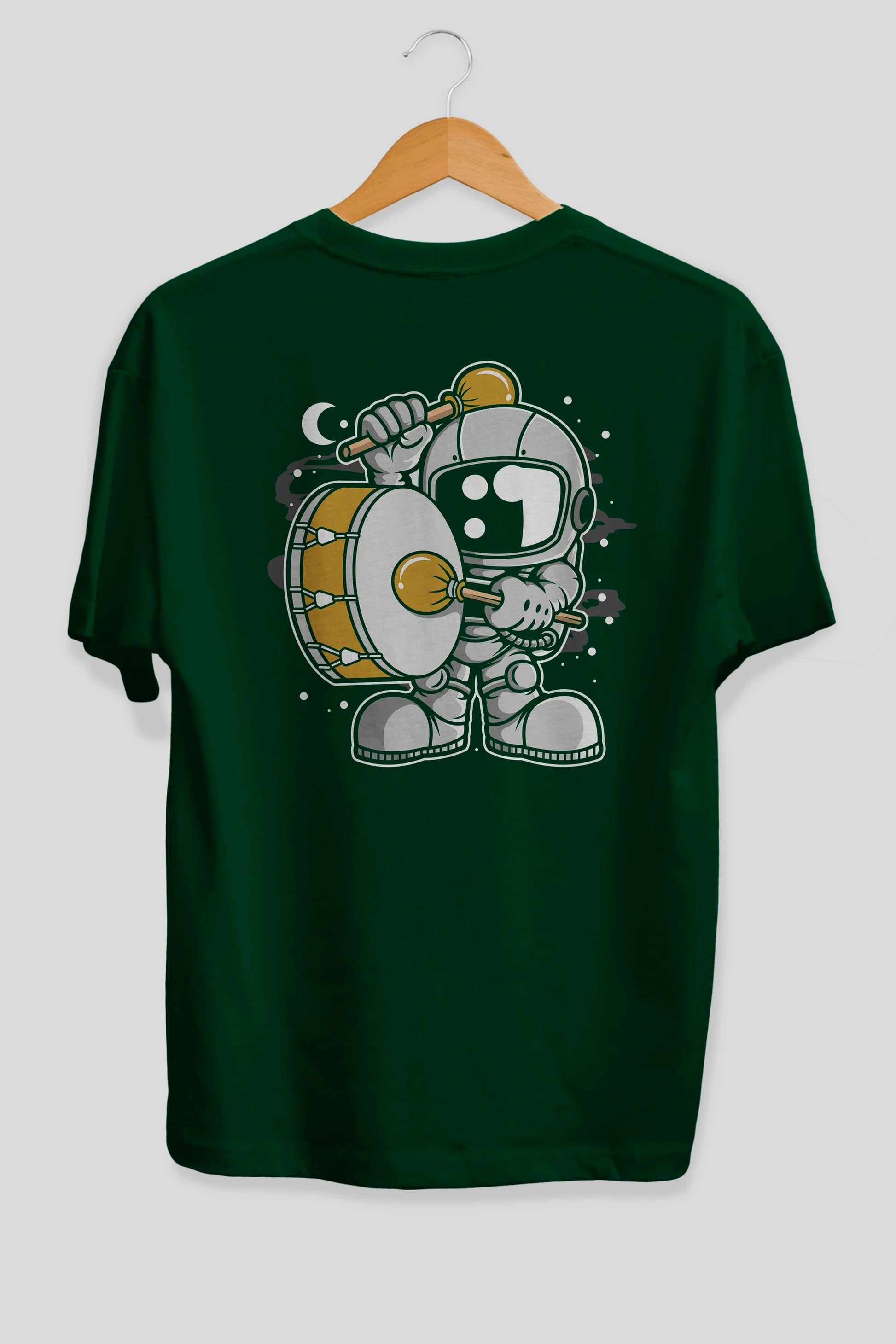 Astronaut Marching Band Arka Baskılı Oversize t-shirt Erkek Kadın Unisex
