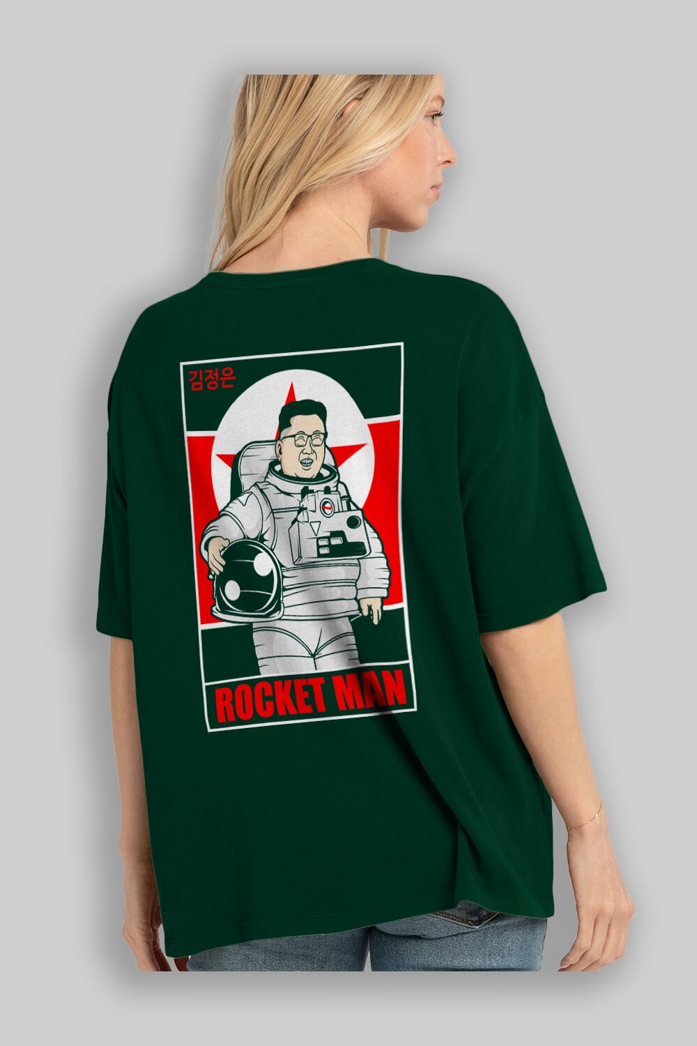 Astronot Kim Arka Baskılı Oversize t-shirt Erkek Kadın Unisex %100 Pamuk tişort