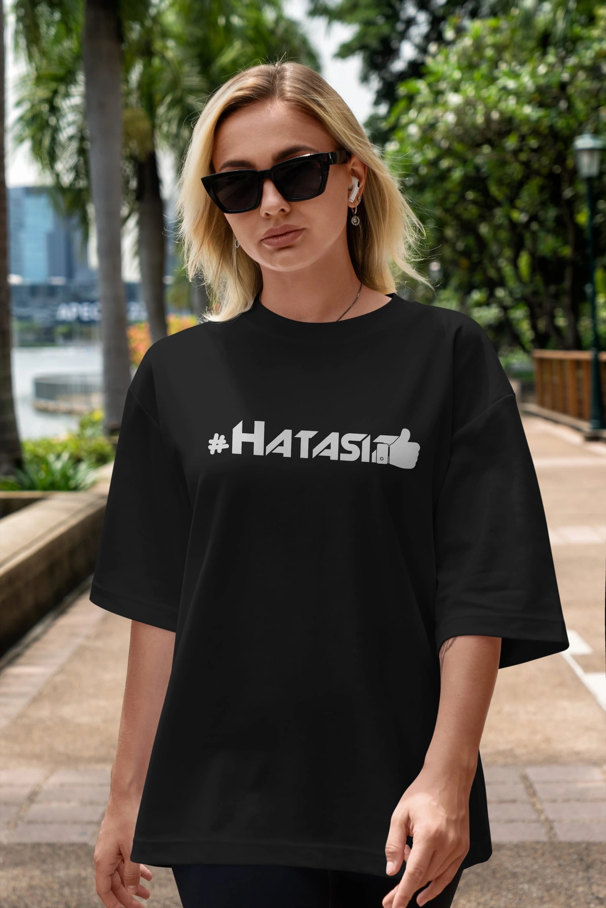 Hatasız Ön Baskılı Oversize t-shirt %100 pamuk Erkek Kadın Unisex