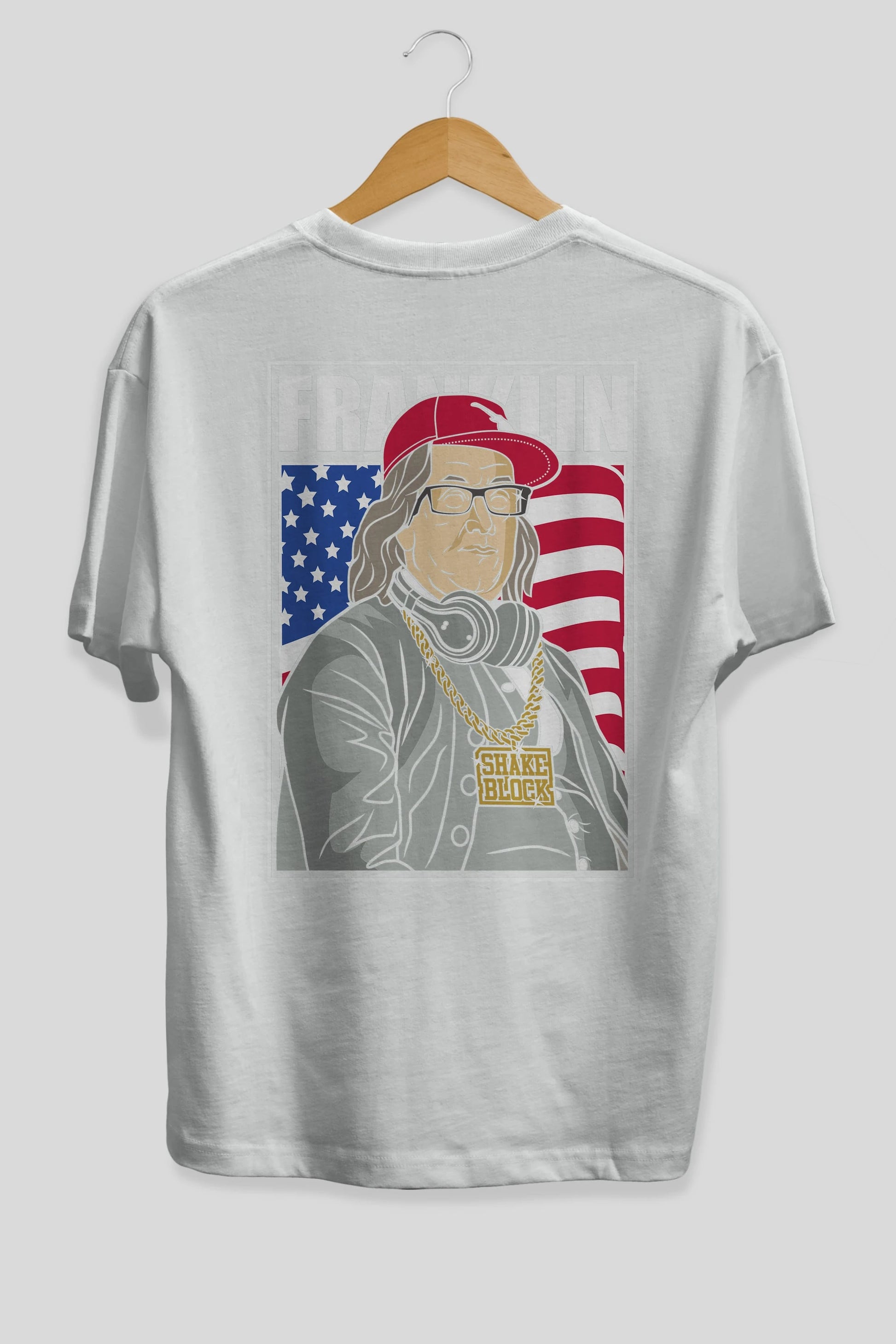Franklin Rapper Arka Baskılı Oversize t-shirt Erkek Kadın Unisex %100 Pamuk tişort