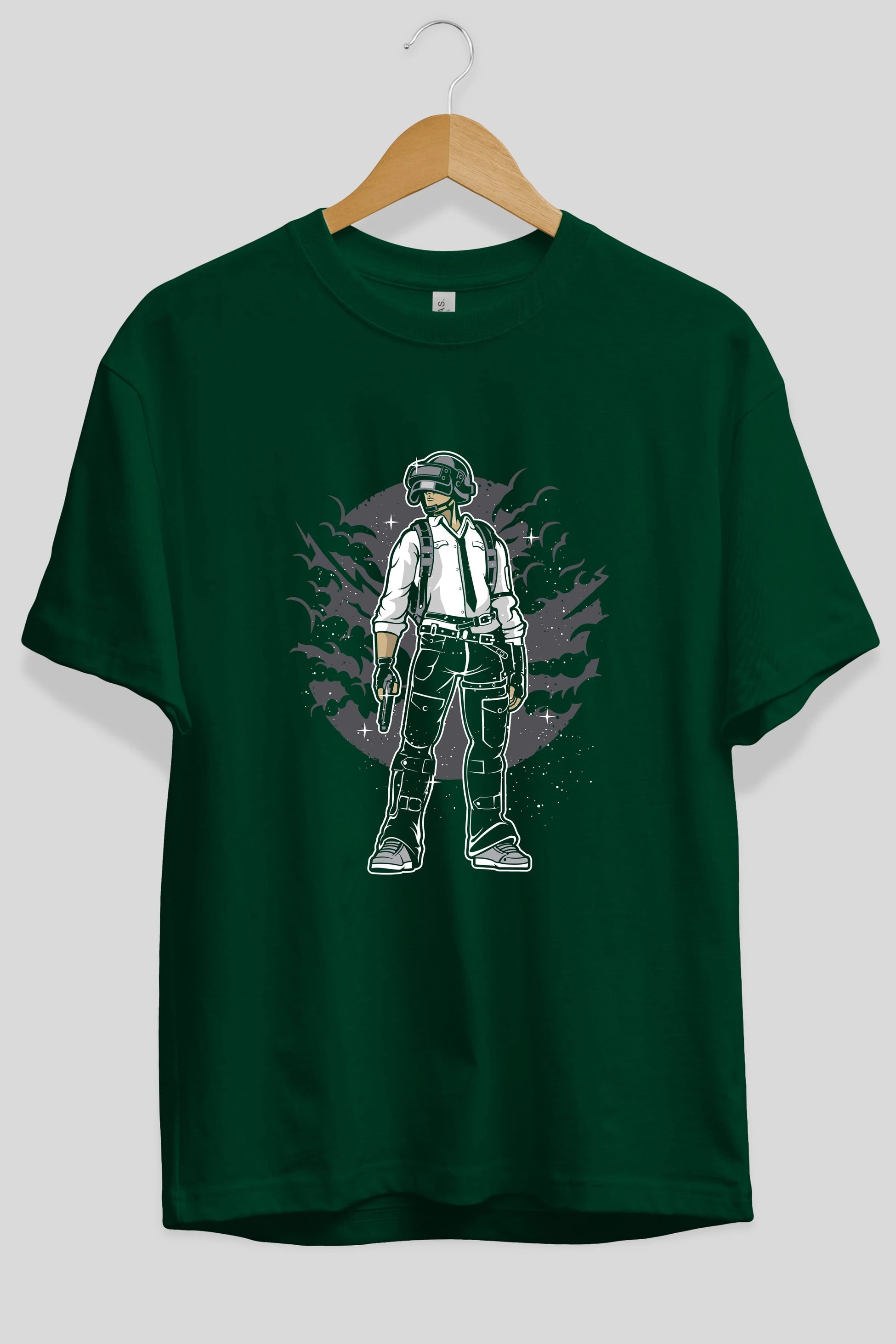 PUBG Ön Baskılı Oversize t-shirt Erkek Kadın Unisex %100 Pamuk tişort