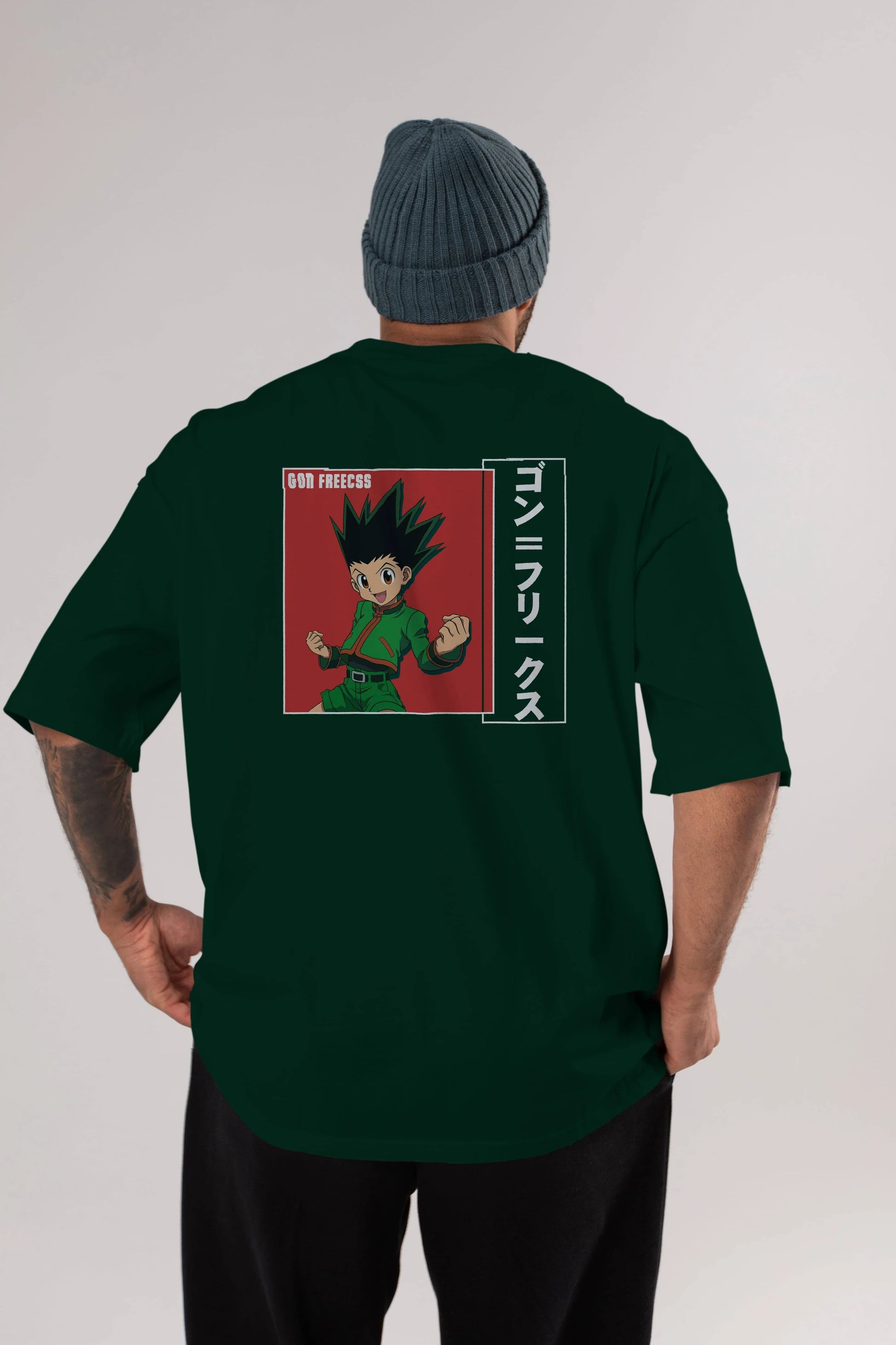 Gon Freecss HUNTER X HUNTER 5 Anime Arka Baskılı Oversize t-shirt Erkek Kadın Unisex