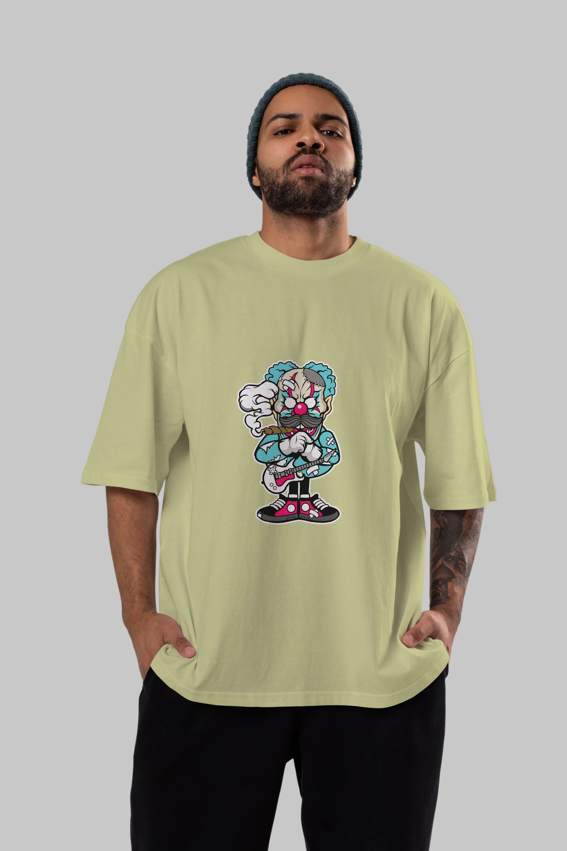 Clown Monster Ön Baskılı Oversize t-shirt Erkek Kadın Unisex %100 Pamuk tişort