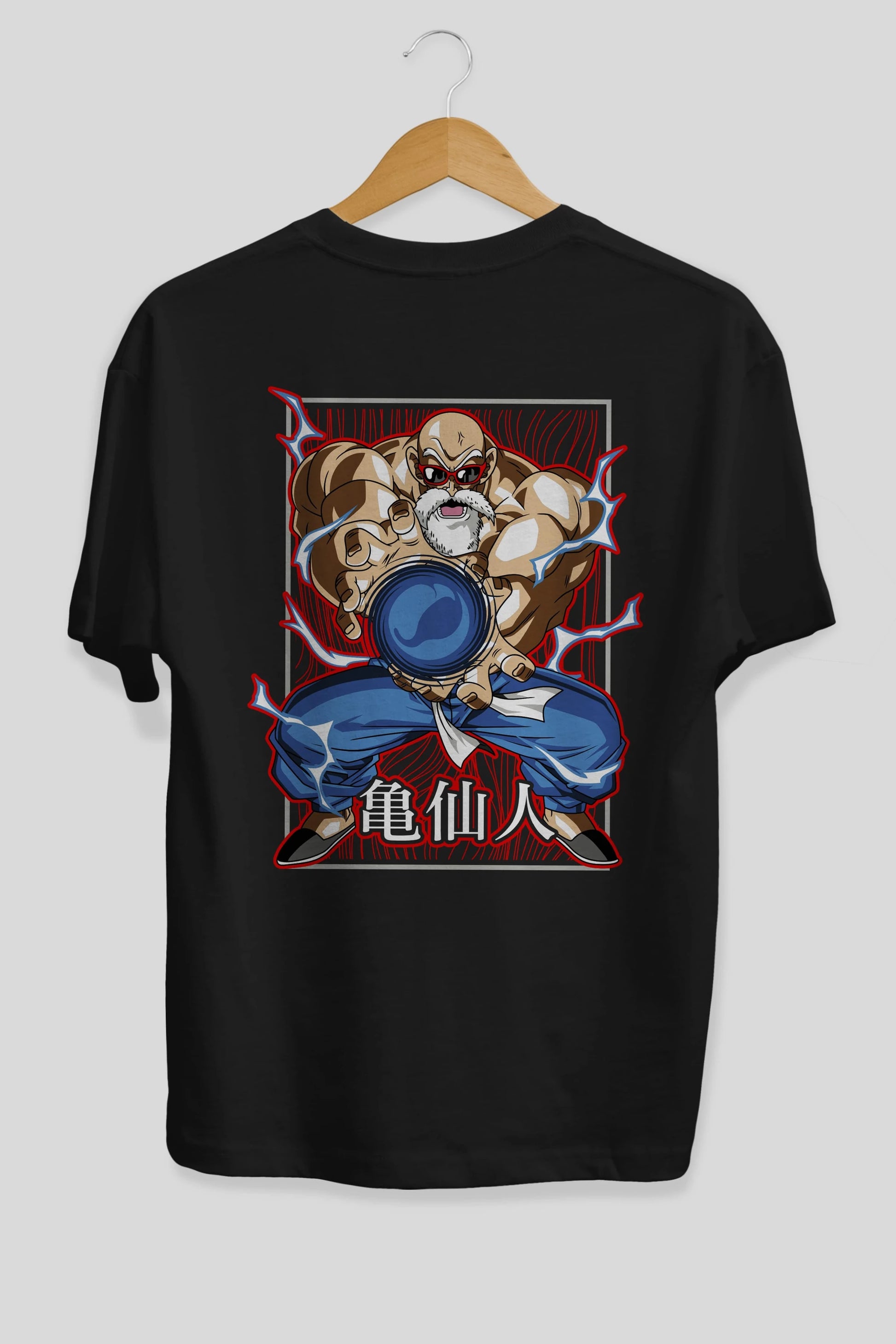 DragonBall MaestroRoshi Anime Arka Baskılı Oversize t-shirt Erkek Kadın Unisex