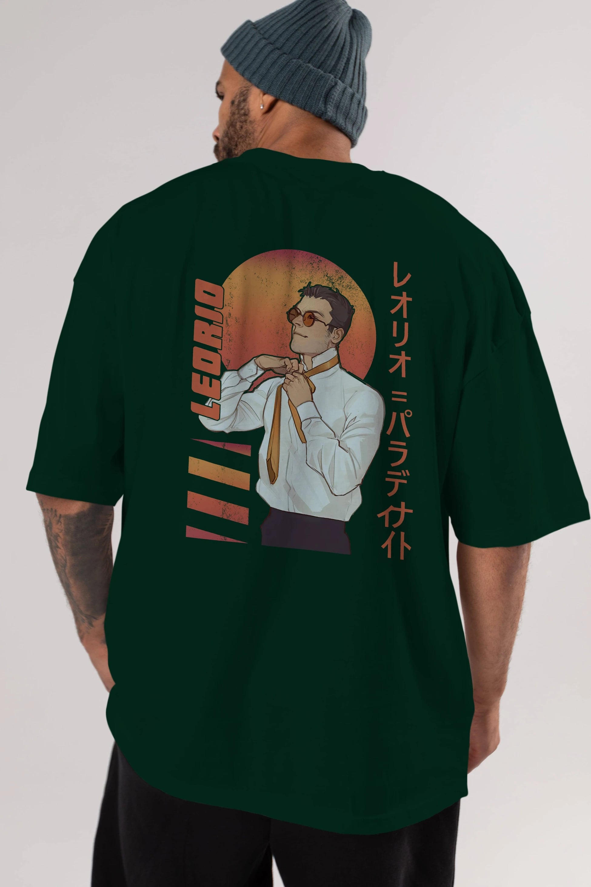 Leorio Paladiknight 5 (2) Anime Arka Baskılı Oversize t-shirt Erkek Kadın Unisex