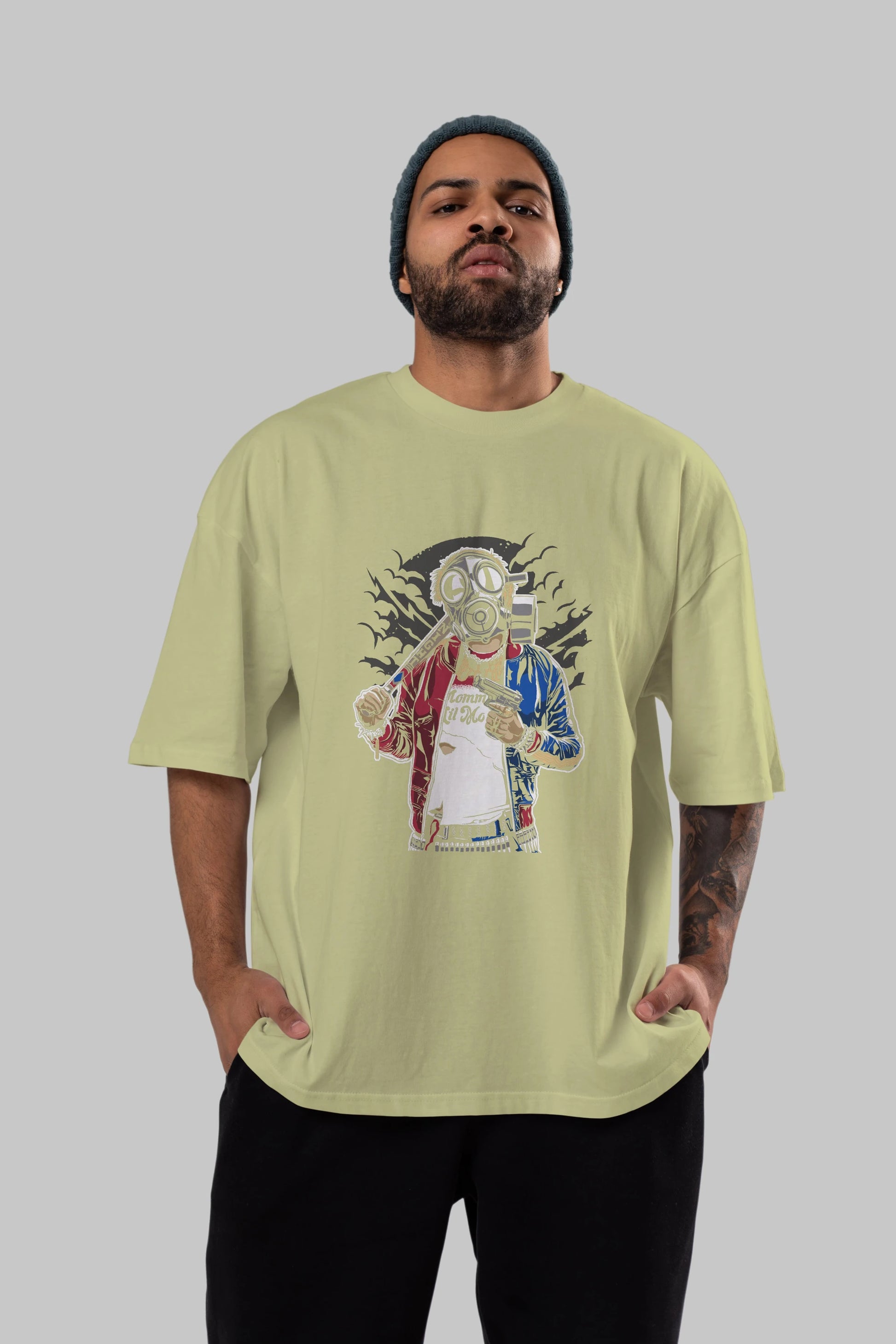 Suicide Gasmask Ön Baskılı Oversize t-shirt Erkek Kadın Unisex %100 Pamuk tişort