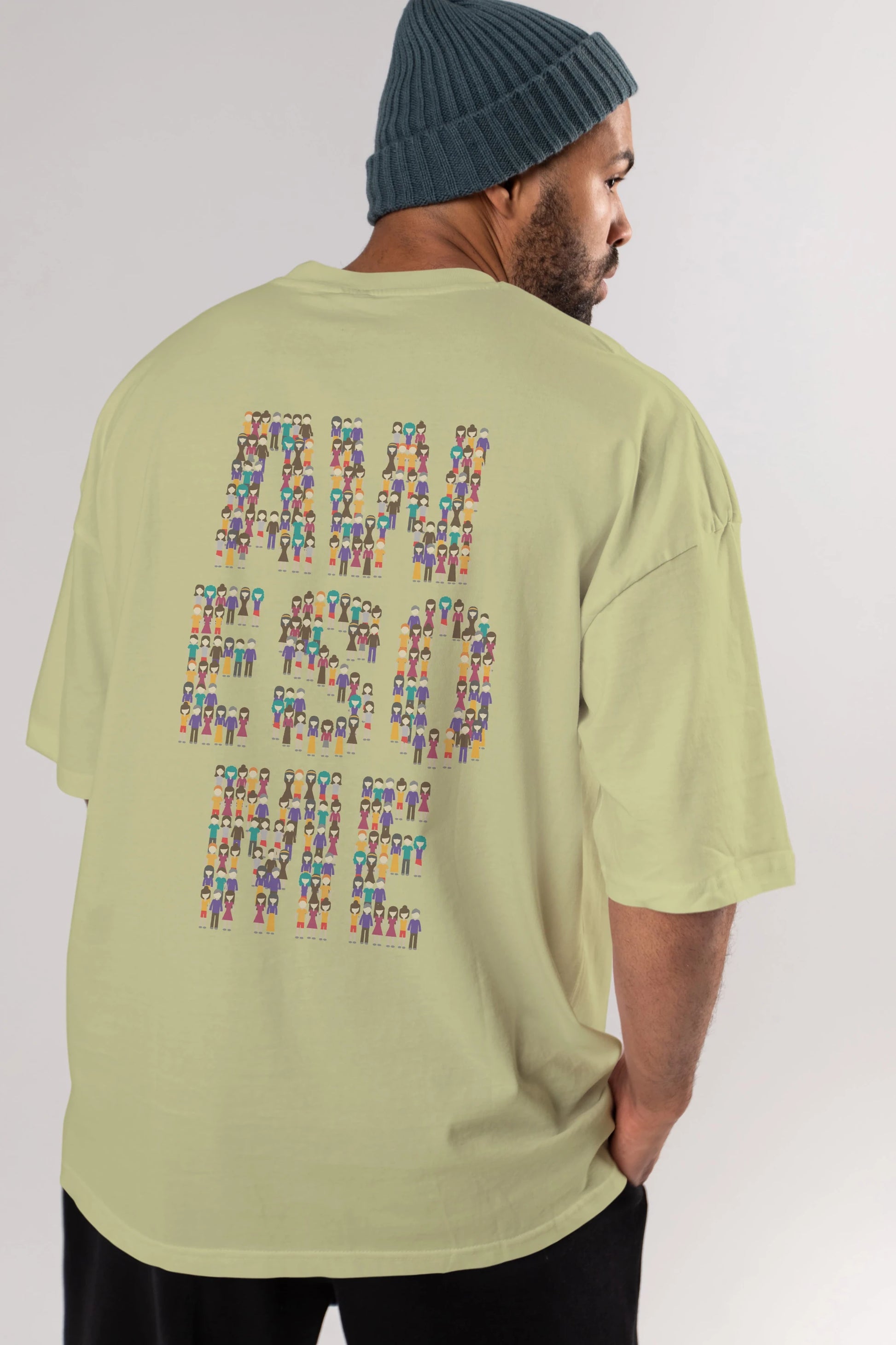 Awesome Arka Baskılı Oversize t-shirt %100 pamuk Erkek Kadın Unisex