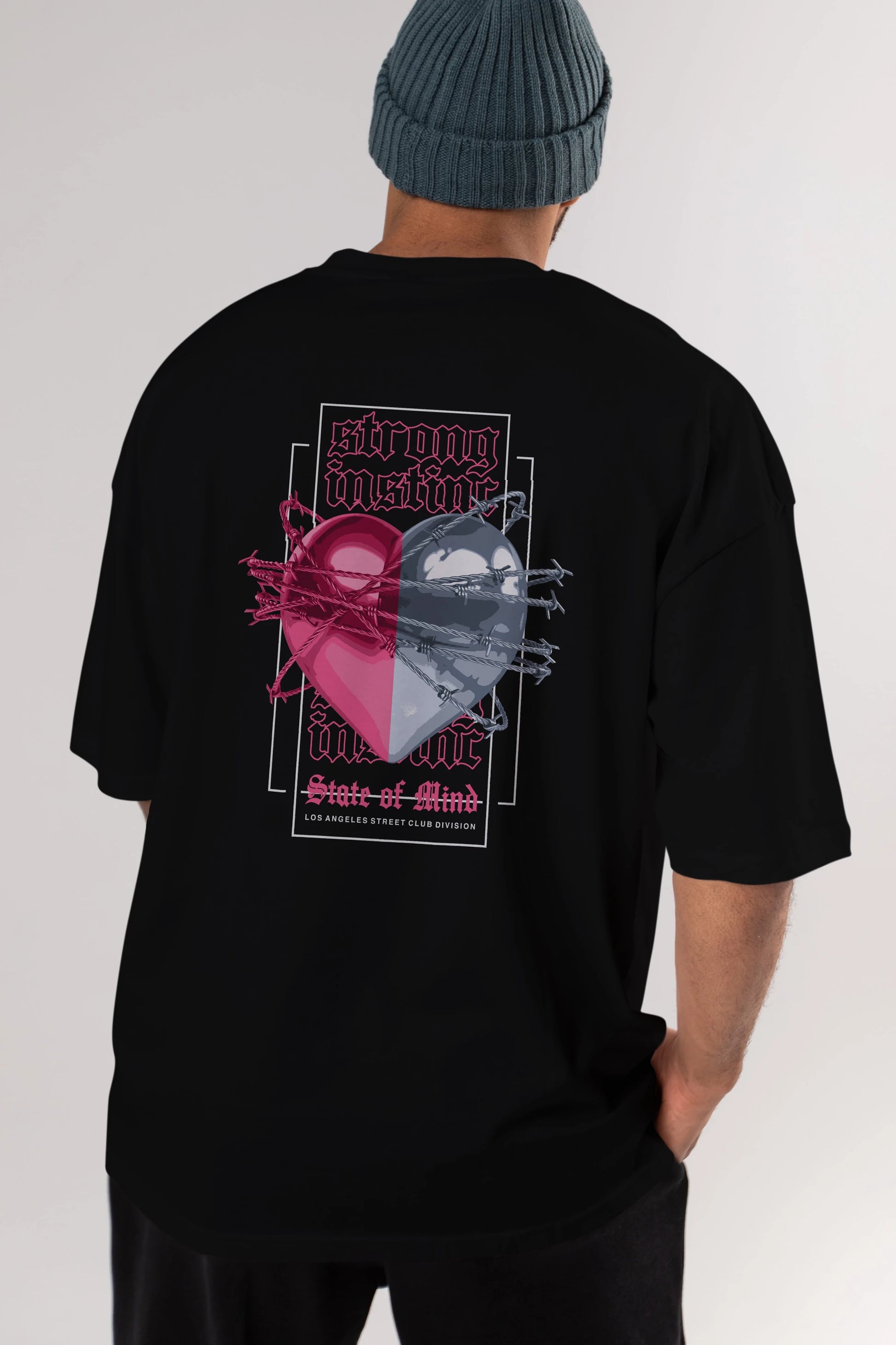State of Mind Arka Baskılı Oversize t-shirt Erkek Kadın Unisex