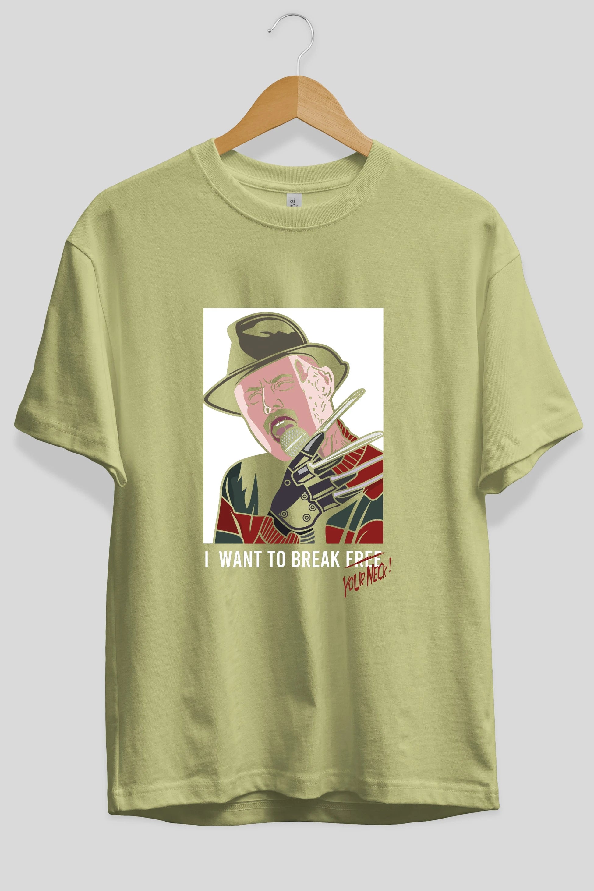 Freddy Merkrueger Ön Baskılı Oversize t-shirt Erkek Kadın Unisex %100 Pamuk tişort