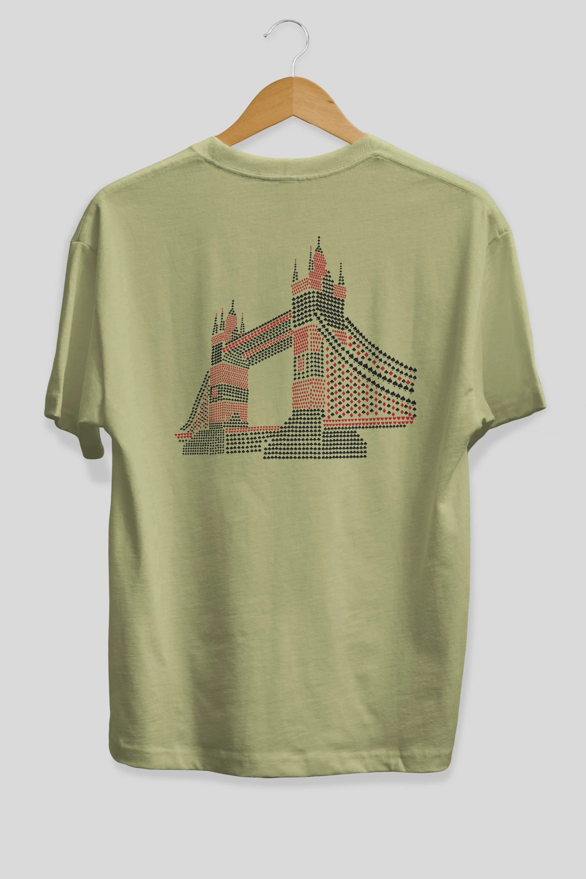The Bridge Arka Baskılı Oversize t-shirt %100 pamuk Erkek Kadın Unisex