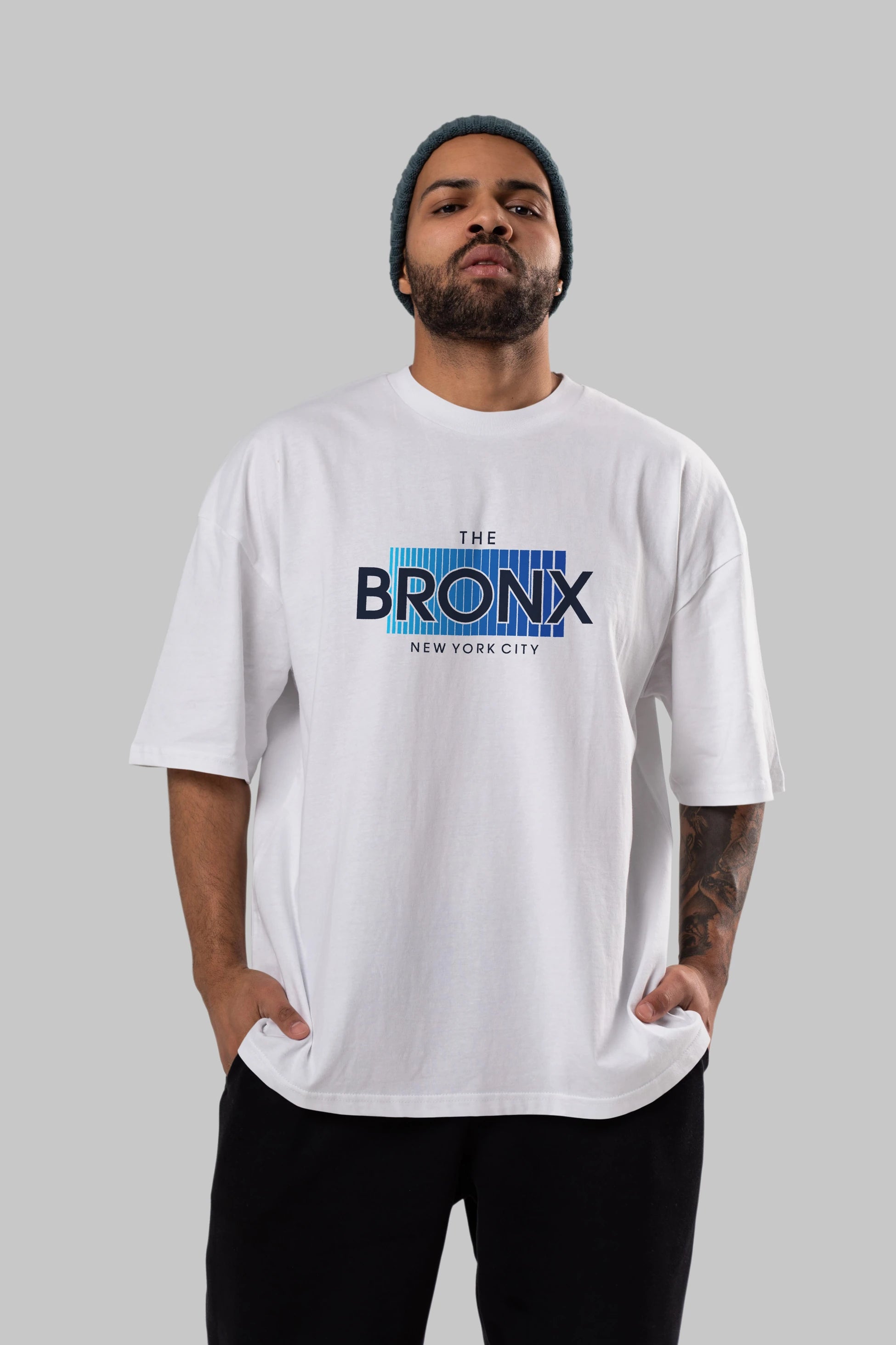 The Bronx Ön Baskılı Oversize t-shirt Erkek Kadın Unisex