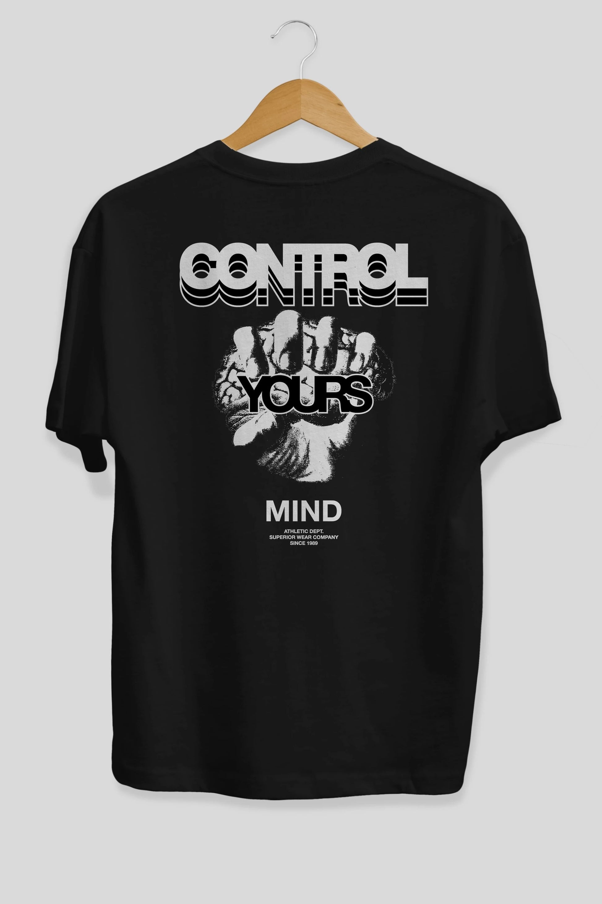 Control Your Mind Arka Baskılı Oversize t-shirt Erkek Kadın Unisex