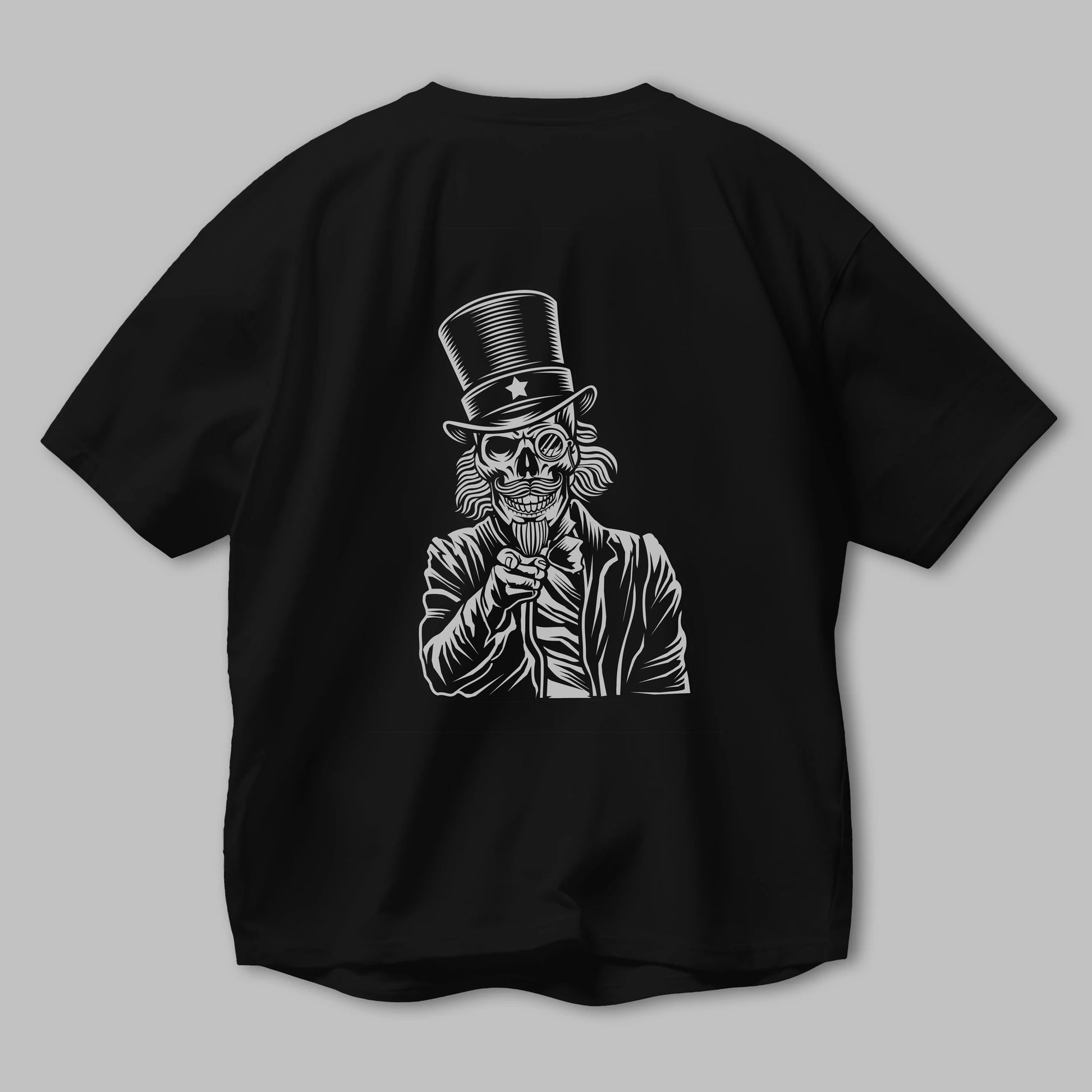 I Want You Skull Arka Baskılı Oversize t-shirt Erkek Kadın Unisex %100 Pamuk tişort