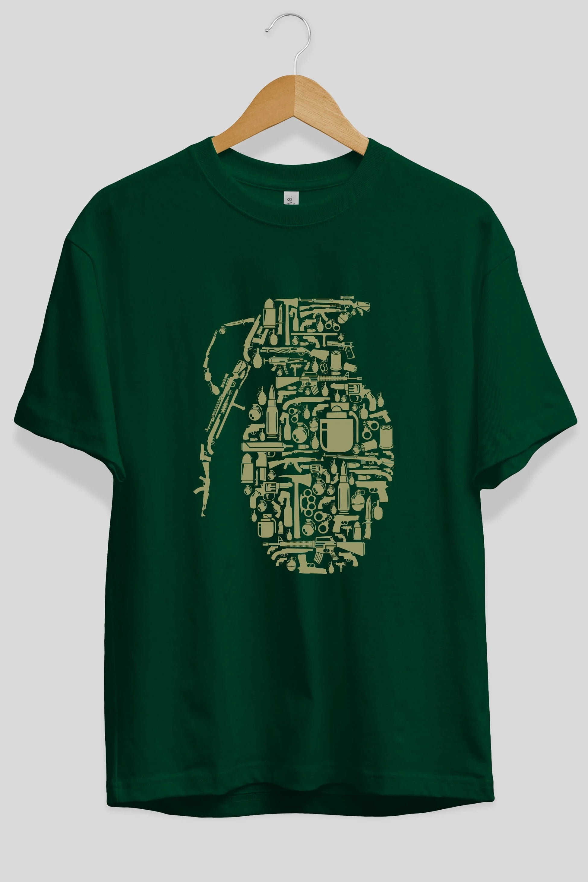 Grenade Ön Baskılı Oversize t-shirt %100 pamuk Erkek Kadın Unisex
