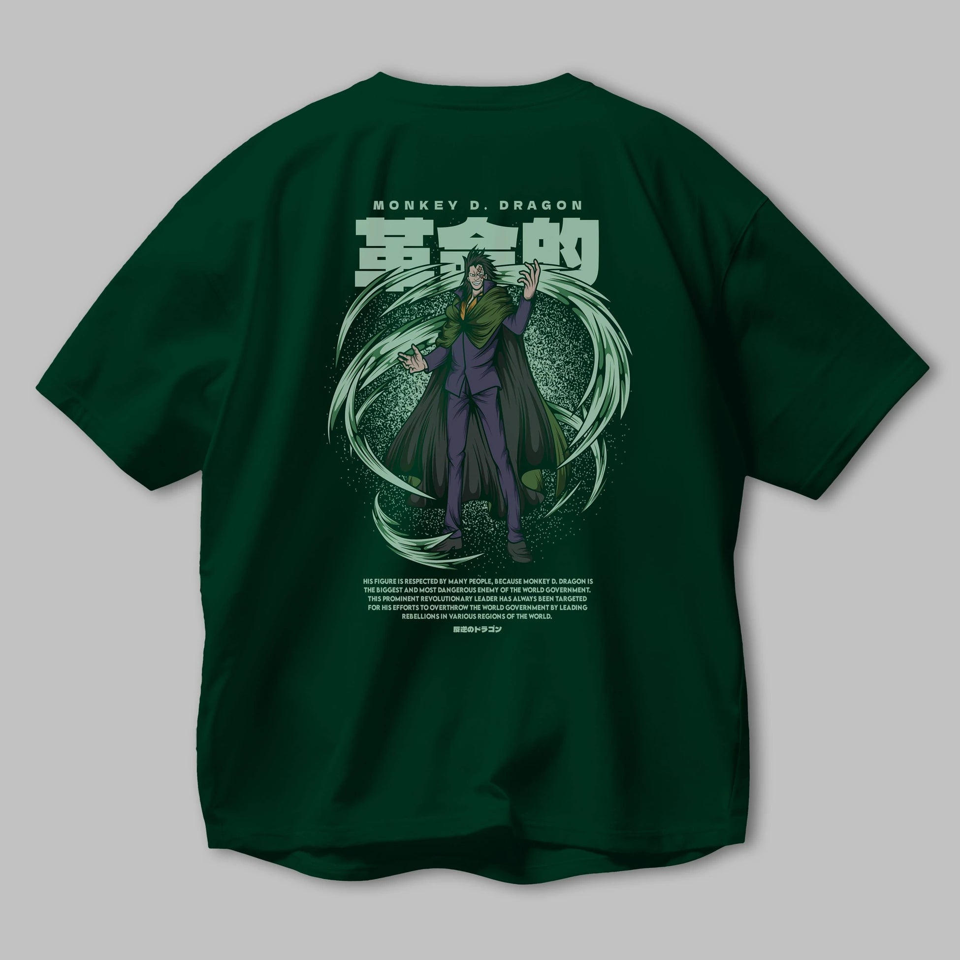 Monkey D. Dragon Anime Arka Baskılı Oversize t-shirt Erkek Kadın Unisex
