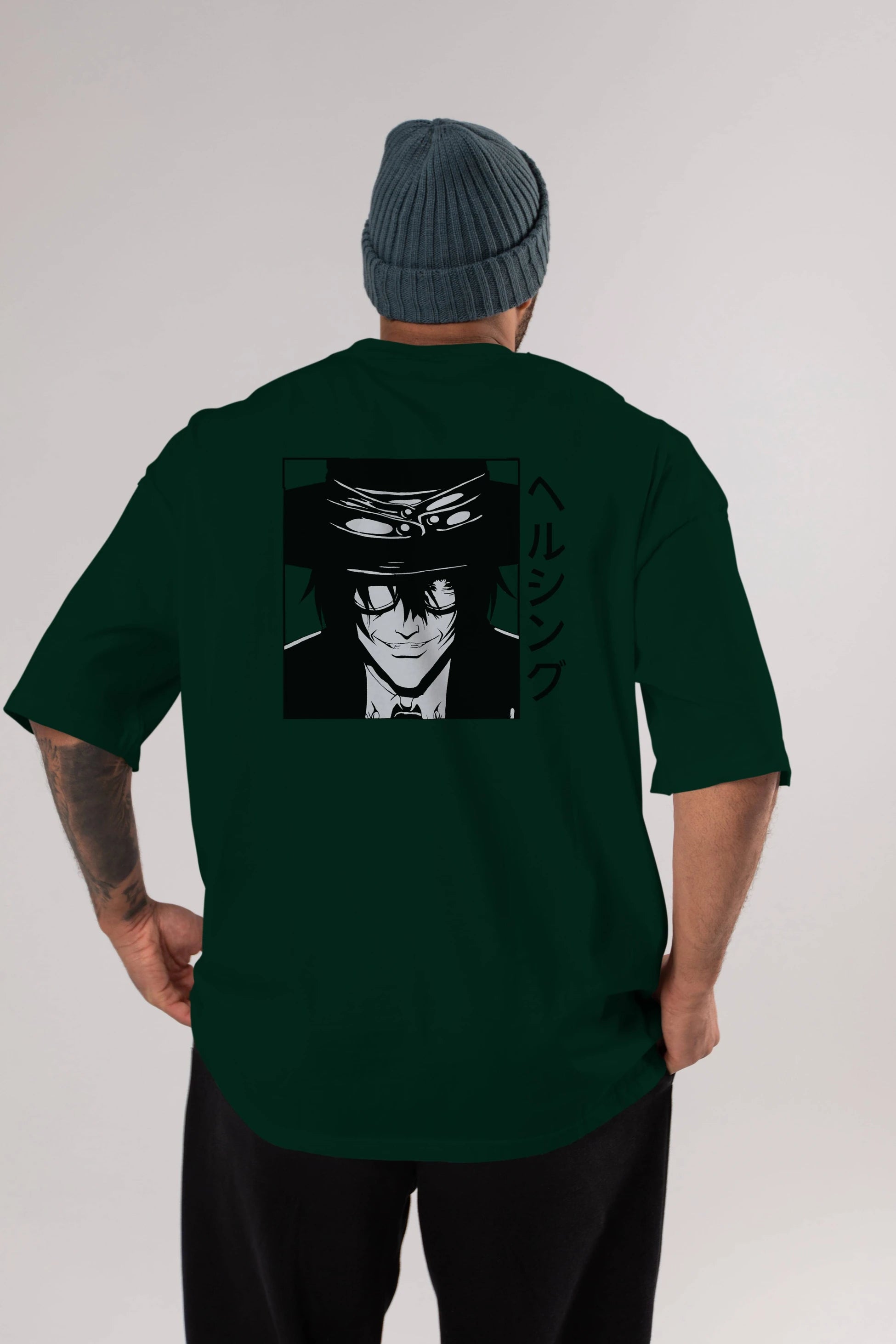 Alucard 1 Anime Arka Baskılı Oversize t-shirt Erkek Kadın Unisex