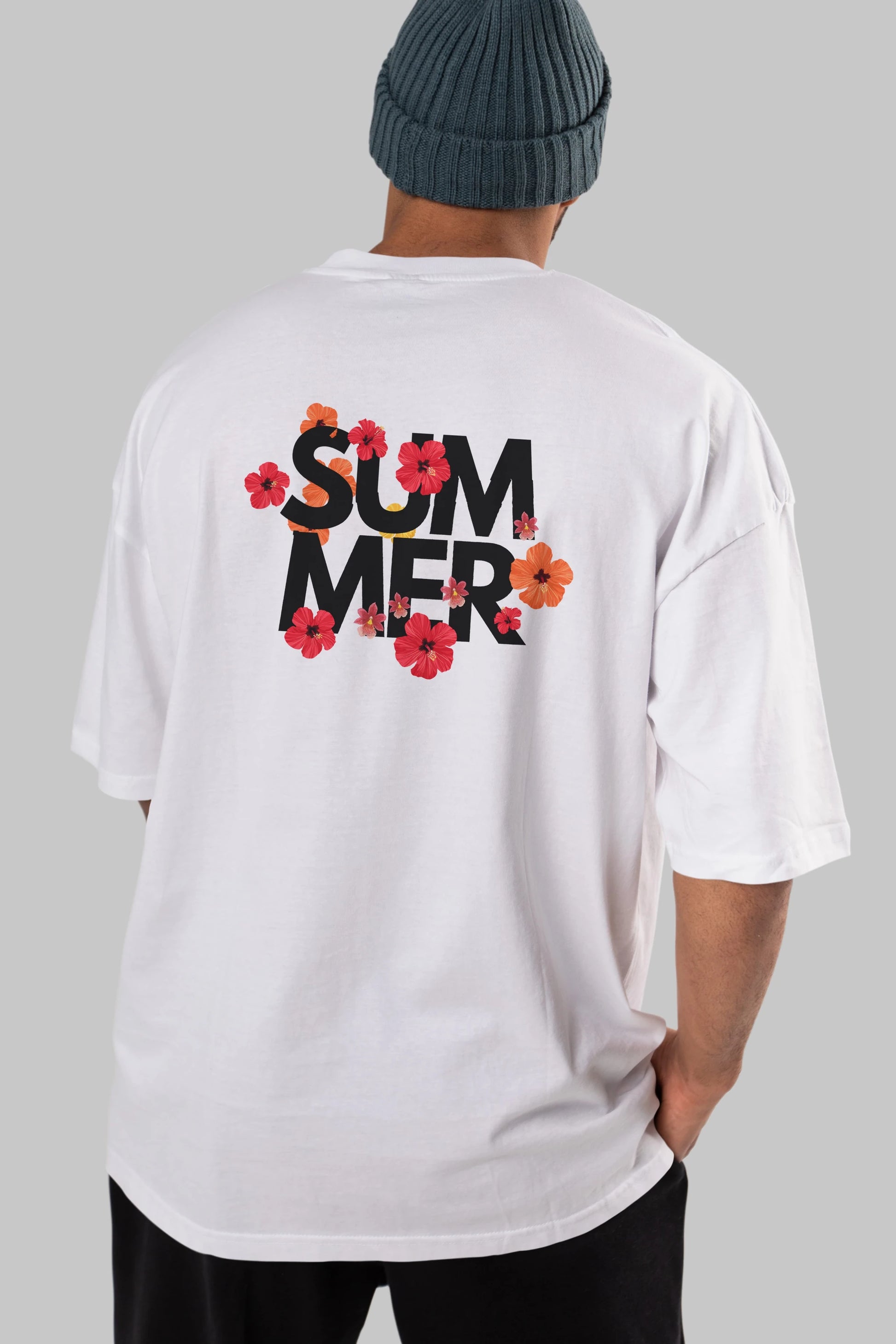 Summer Yazılı 2 Arka Baskılı Oversize t-shirt Erkek Kadın Unisex