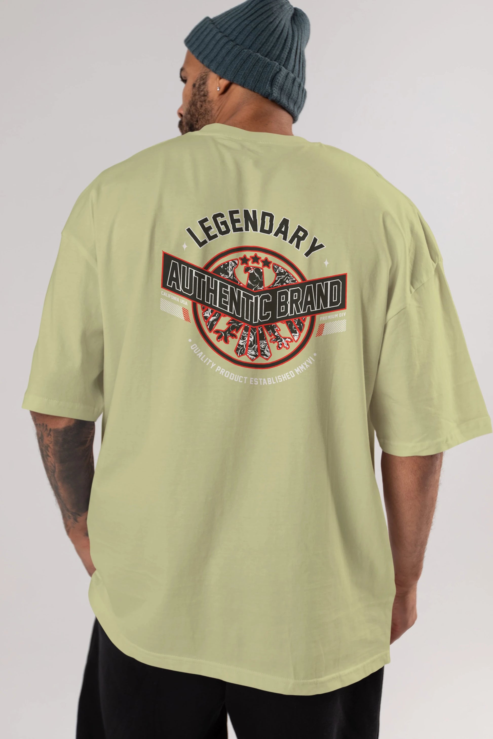 Legendary Brand Arka Baskılı Oversize t-shirt Erkek Kadın Unisex