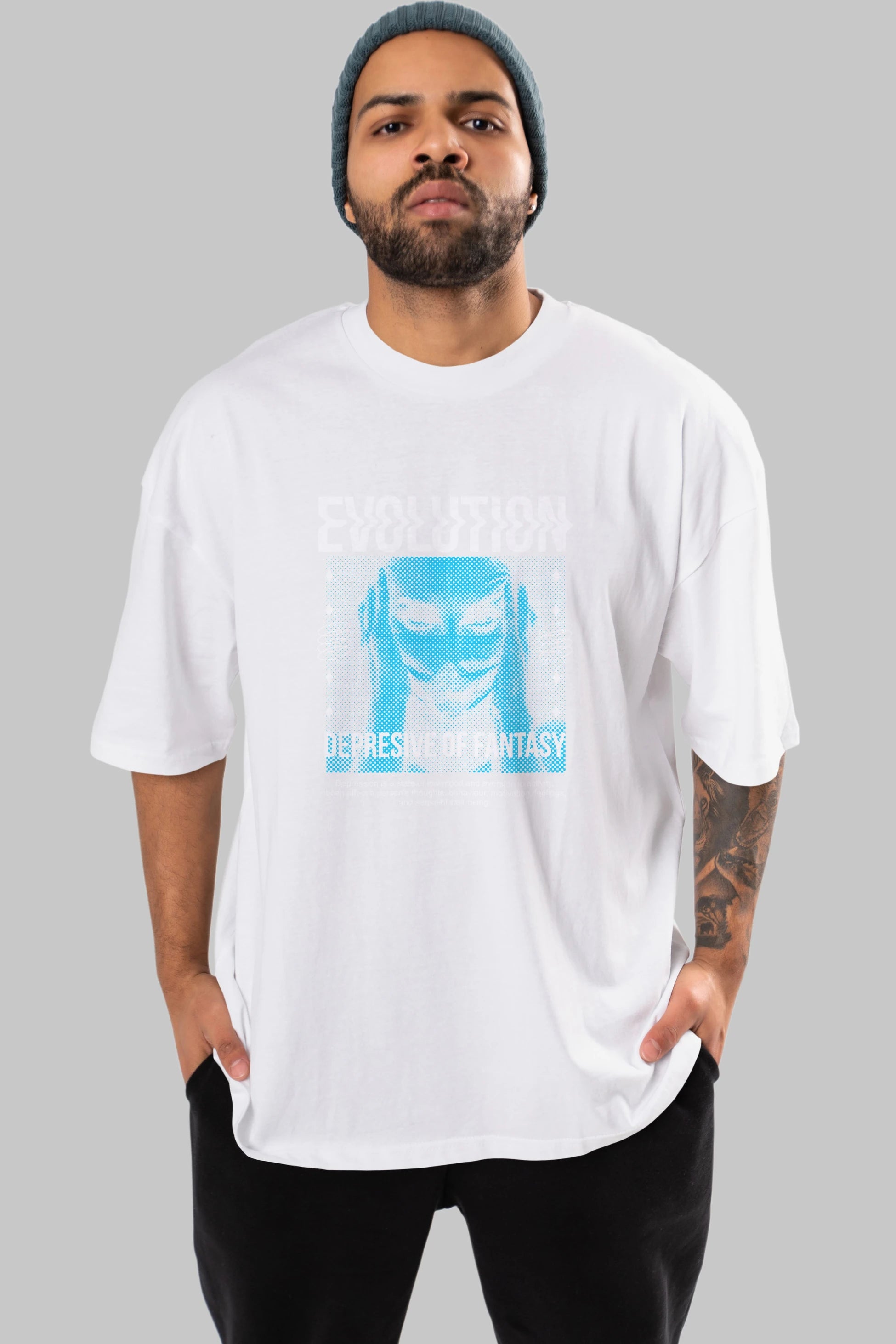 Evolution Ön Baskılı Oversize t-shirt Erkek Kadın Unisex