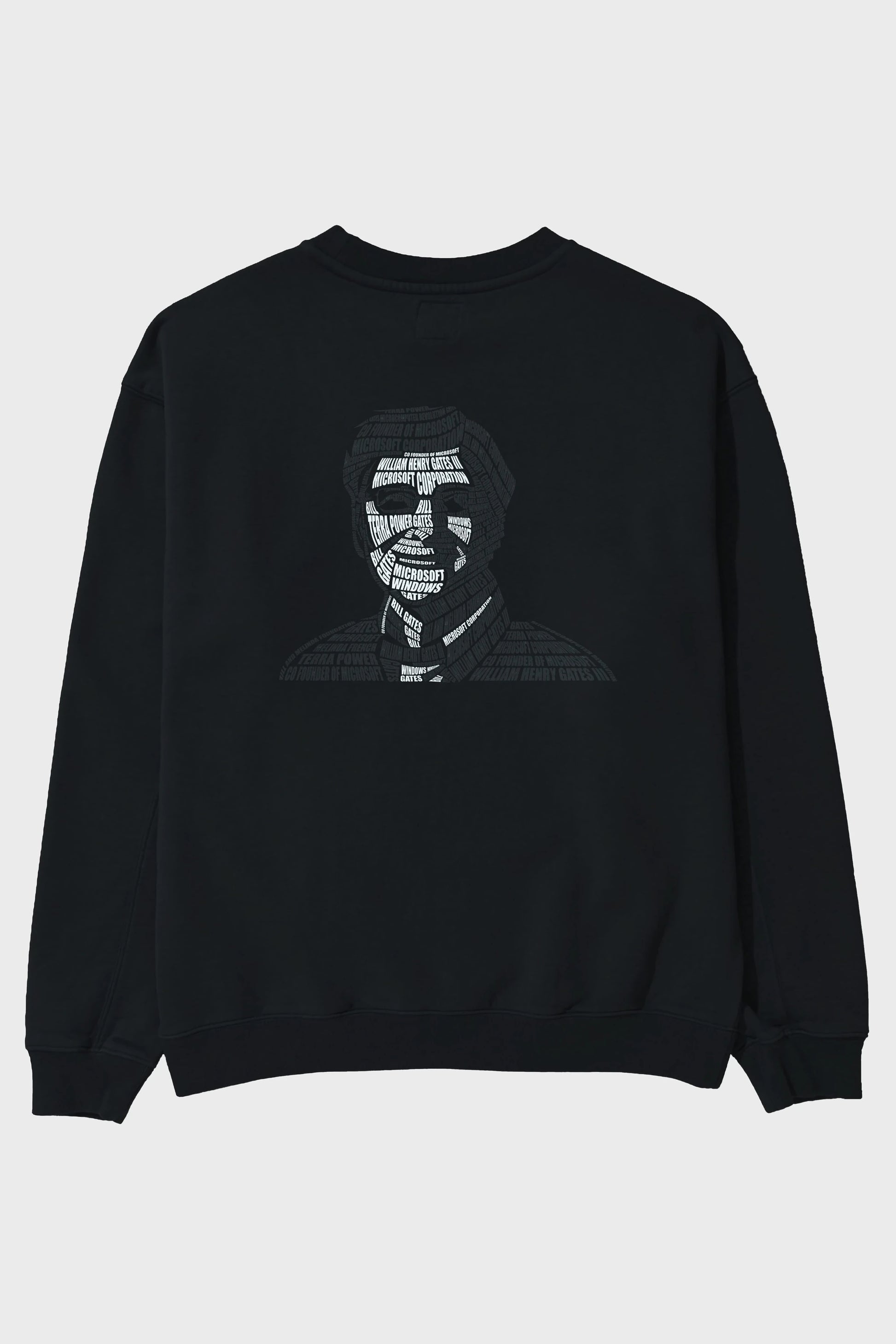 Bill Gates Calligram Arka Baskılı Oversize Sweatshirt Erkek Kadın Unisex